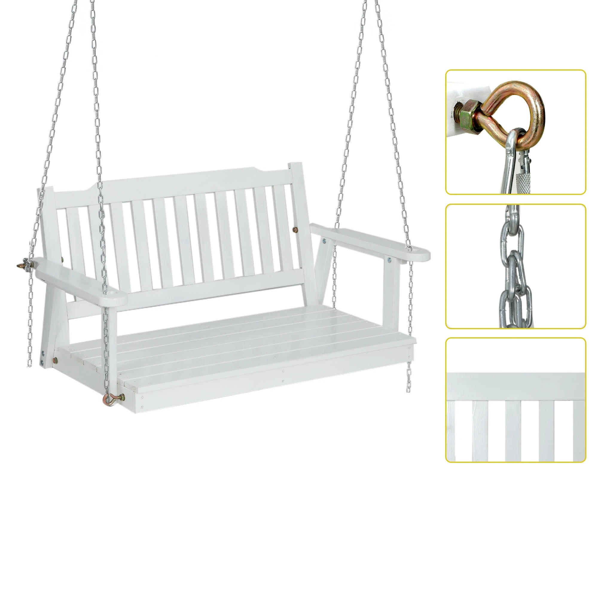 6 Gardeon Wooden 2-Seater Outdoor Swing Chair with Stand & Hanging Chair - Multi, 6 of 7