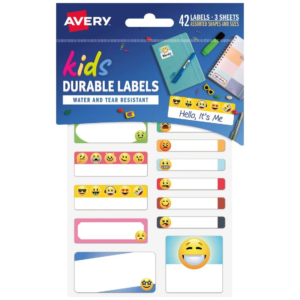 1 Avery Kids Emoji Labels 42 Pack, 1 of 2