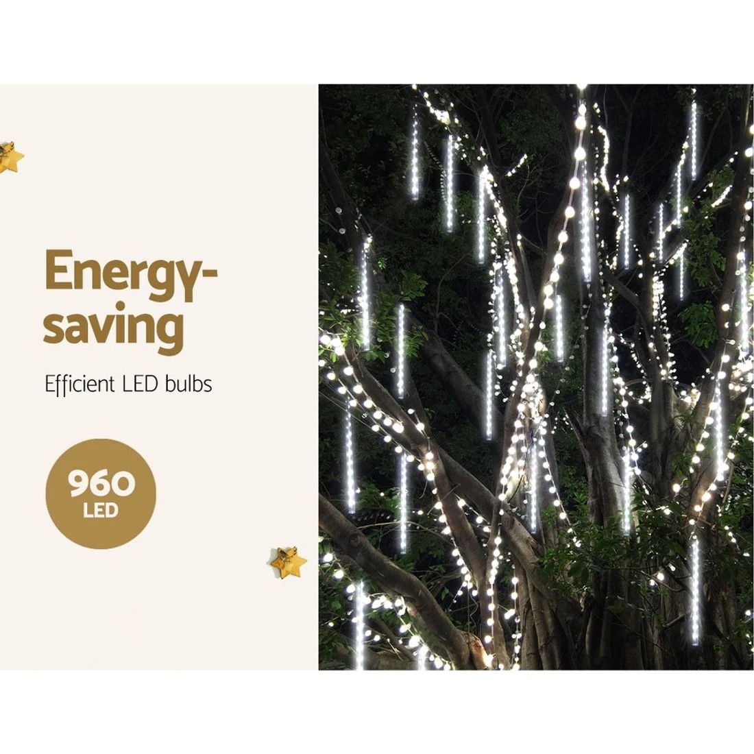 5 Jingle Jollys 12M Christmas Lights Shower Light 960 LED Falling Meteor - Multi, 5 of 7