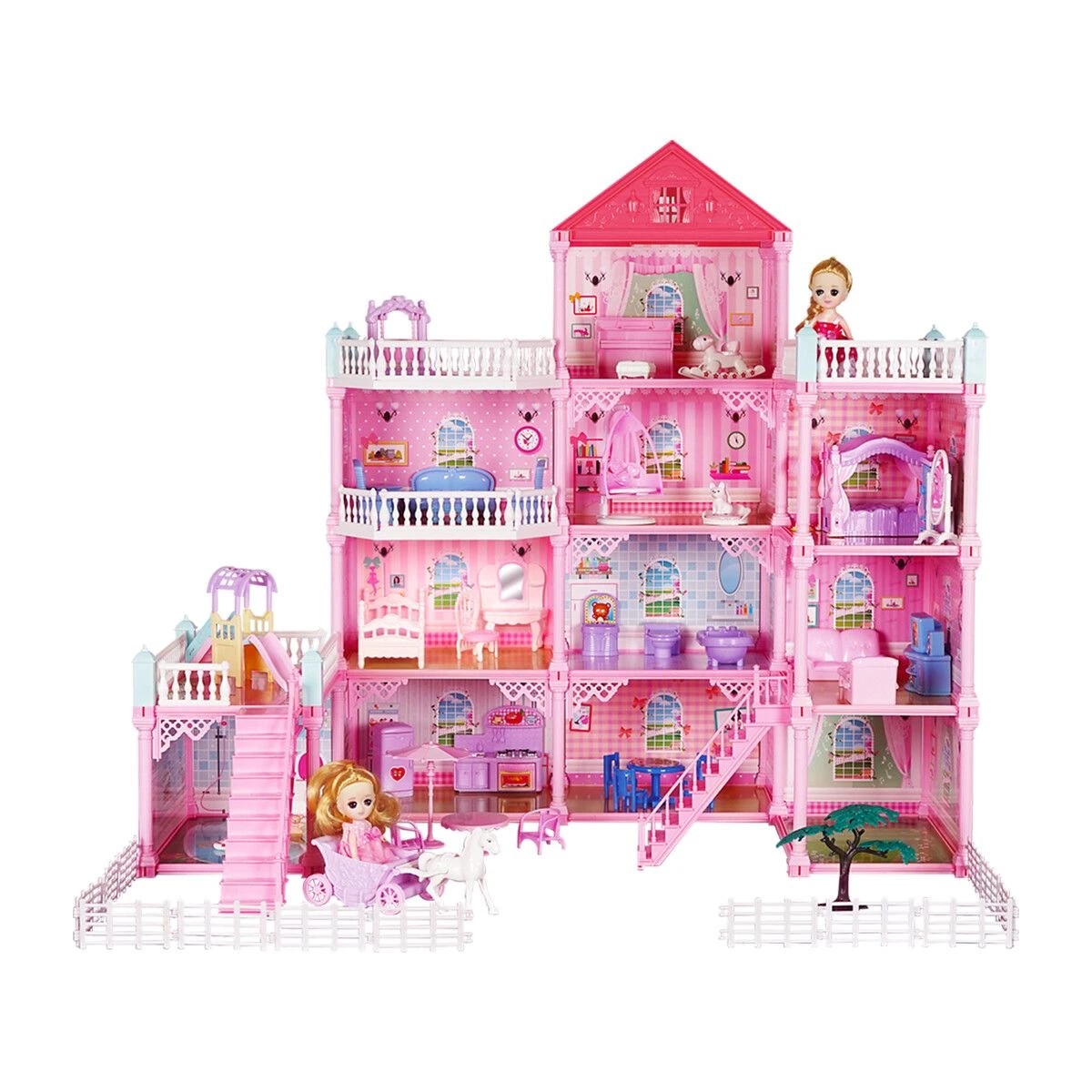 1 AUSWAY Girls Doll House Dream Land Cottage DIY Pretend Play, 1 of 3