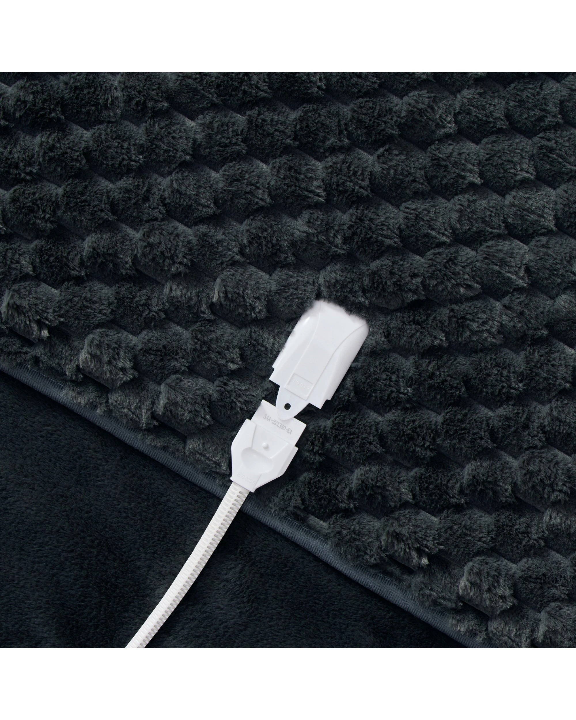 4 Dreamaker Emmett Textured Faux Fur Heated Throw 180x200cm - Charcoal, 4 of 9