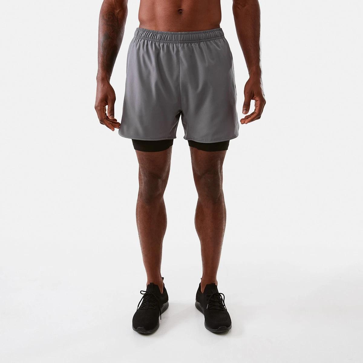 7 Active Mens Dual Layer Shorts QUIET SHADE, 7 of 7