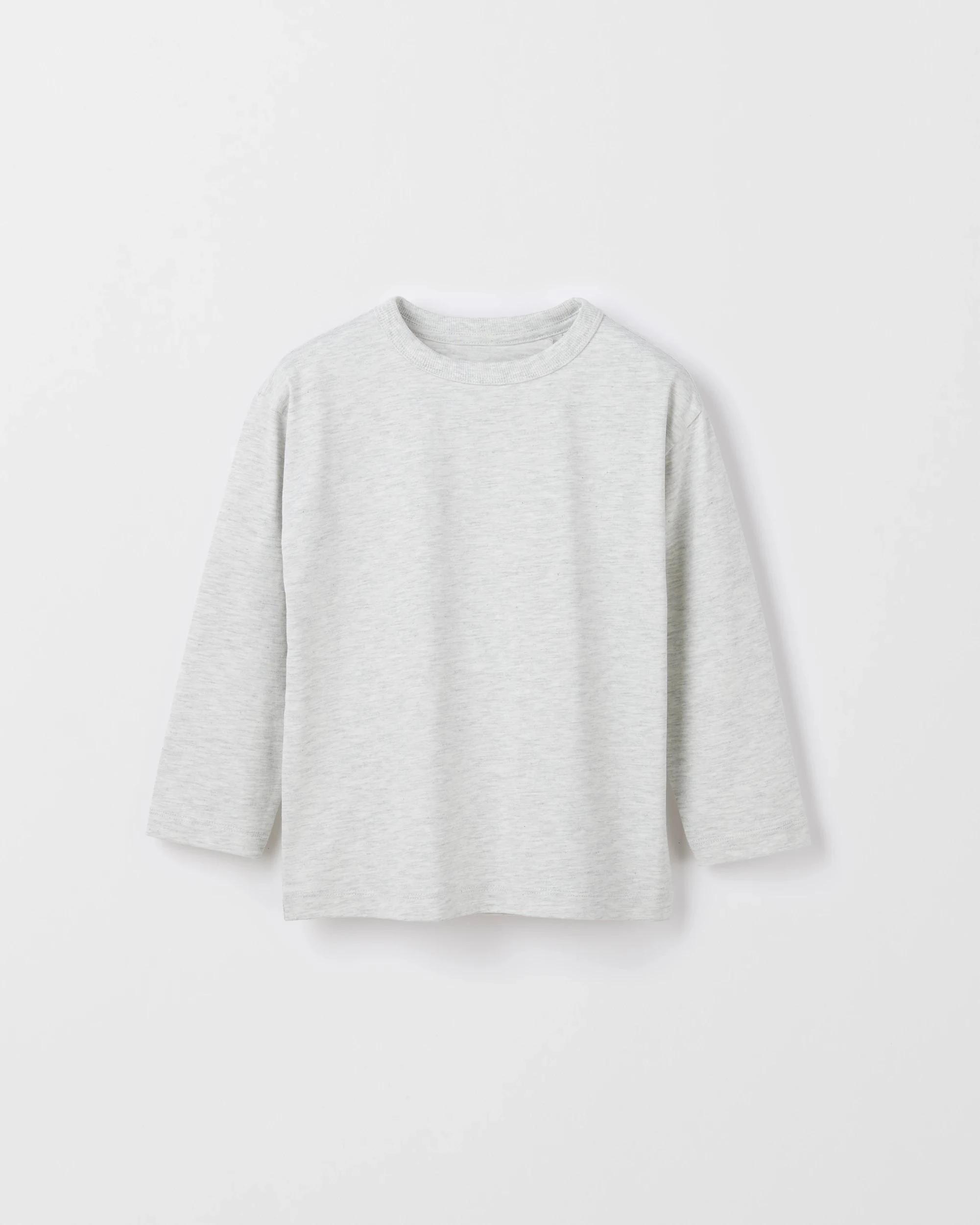 2 Target Kids Organic Cotton 2 Pack Plain Long Sleeve T-Shirt GREY MARLE, 2 of 3