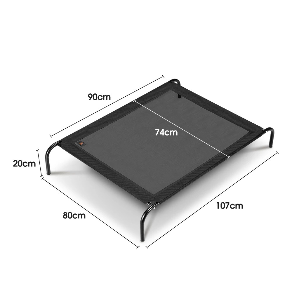 2 Petzly Cooling Elevated Pet Dog Bed for Large Dog Washable Breathable Mesh - Black, 2 of 3