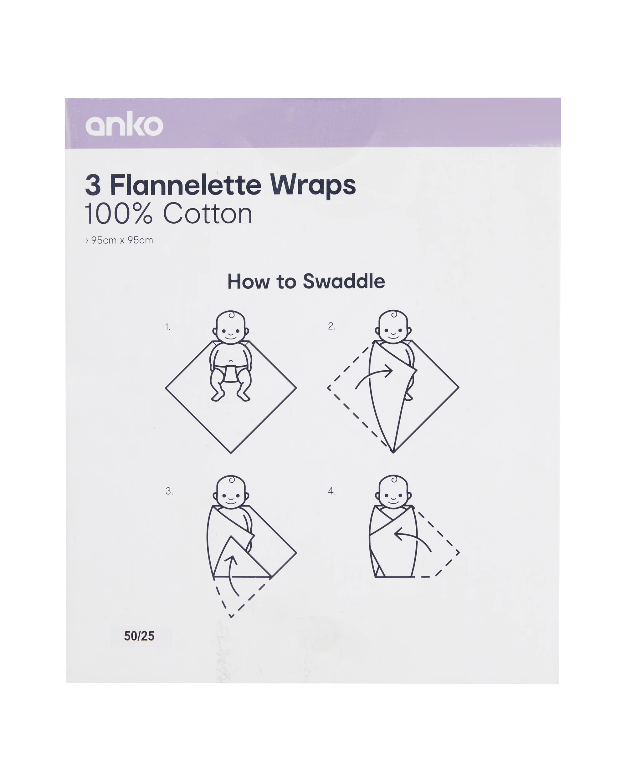 7 3 Pack Cotton Flannelette Wraps - Farm, 7 of 7