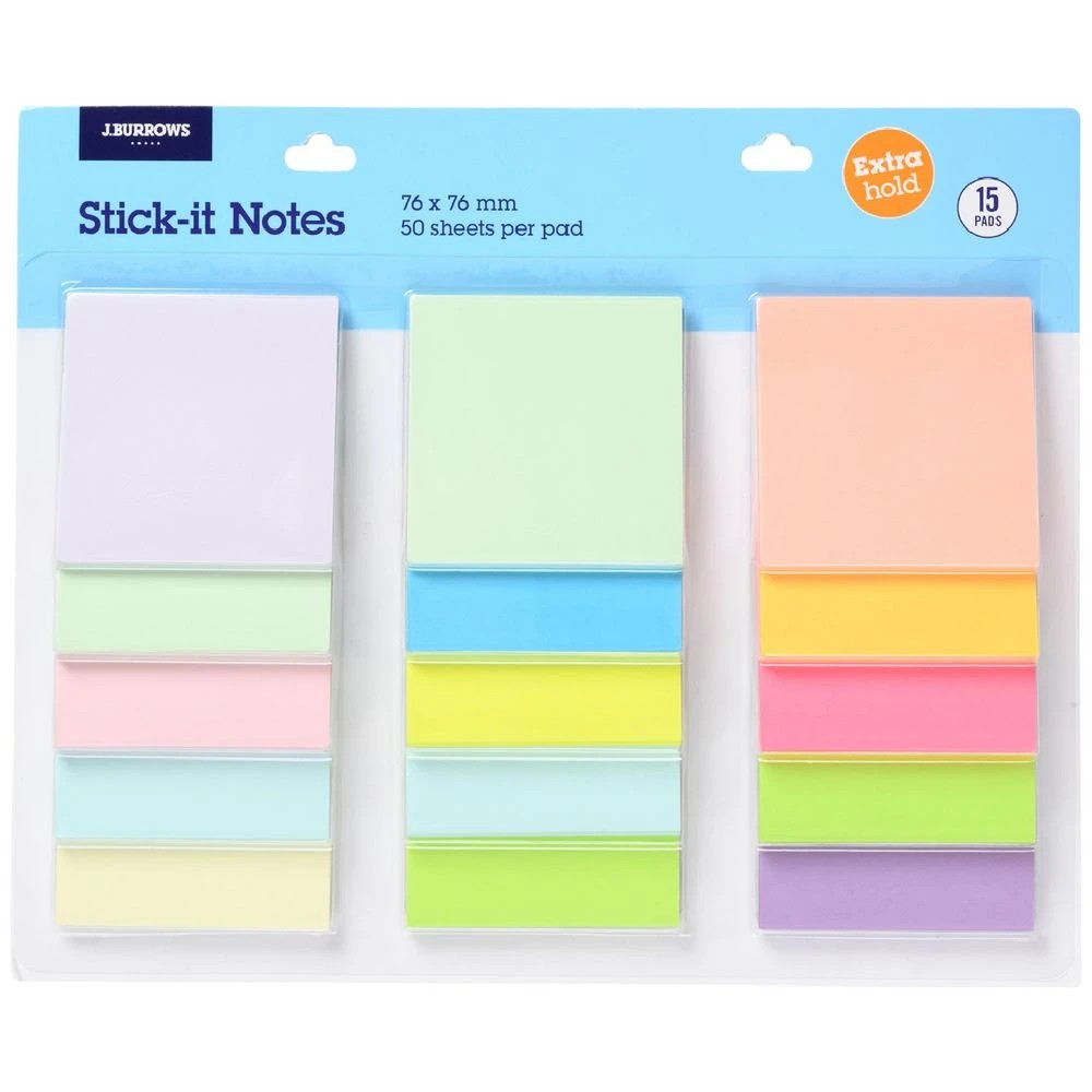 1 J.Burrows Stick-It Notes 76x76mm Sherbet 15 Pack, 1 of 4