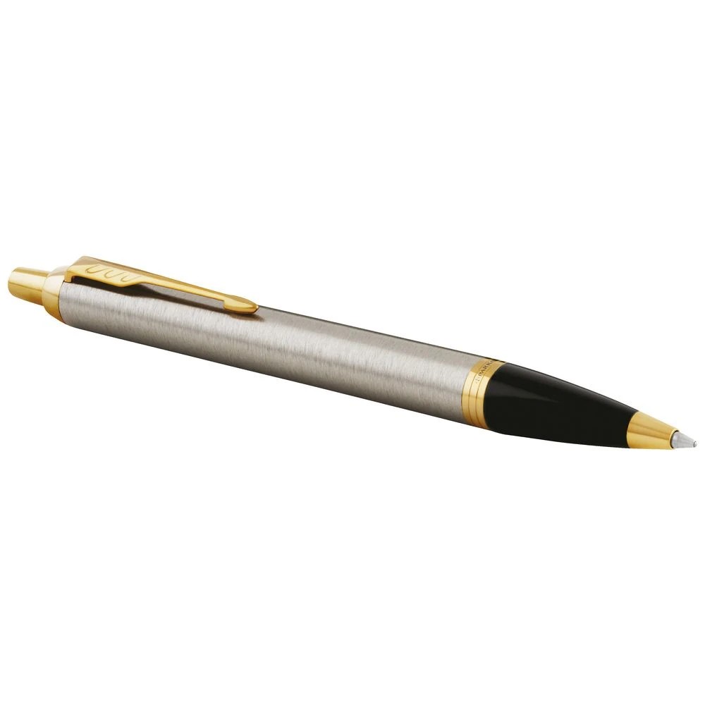 2 Parker IM Ballpoint Pen Brushed Metal with Gold Trim, 2 of 3