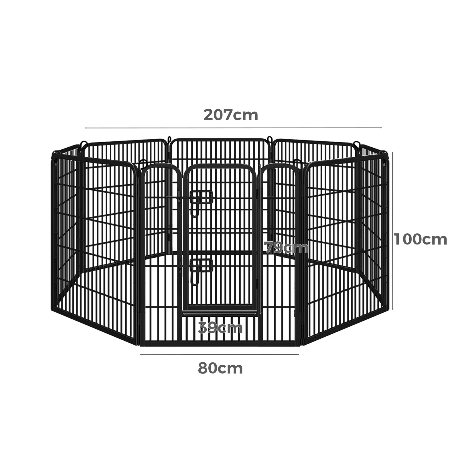 6 Beastie Pet Playpen Large 8 Panel Fence Enclosure Dog Metal Exercise Pen 40 Inch - Black, 6 of 8