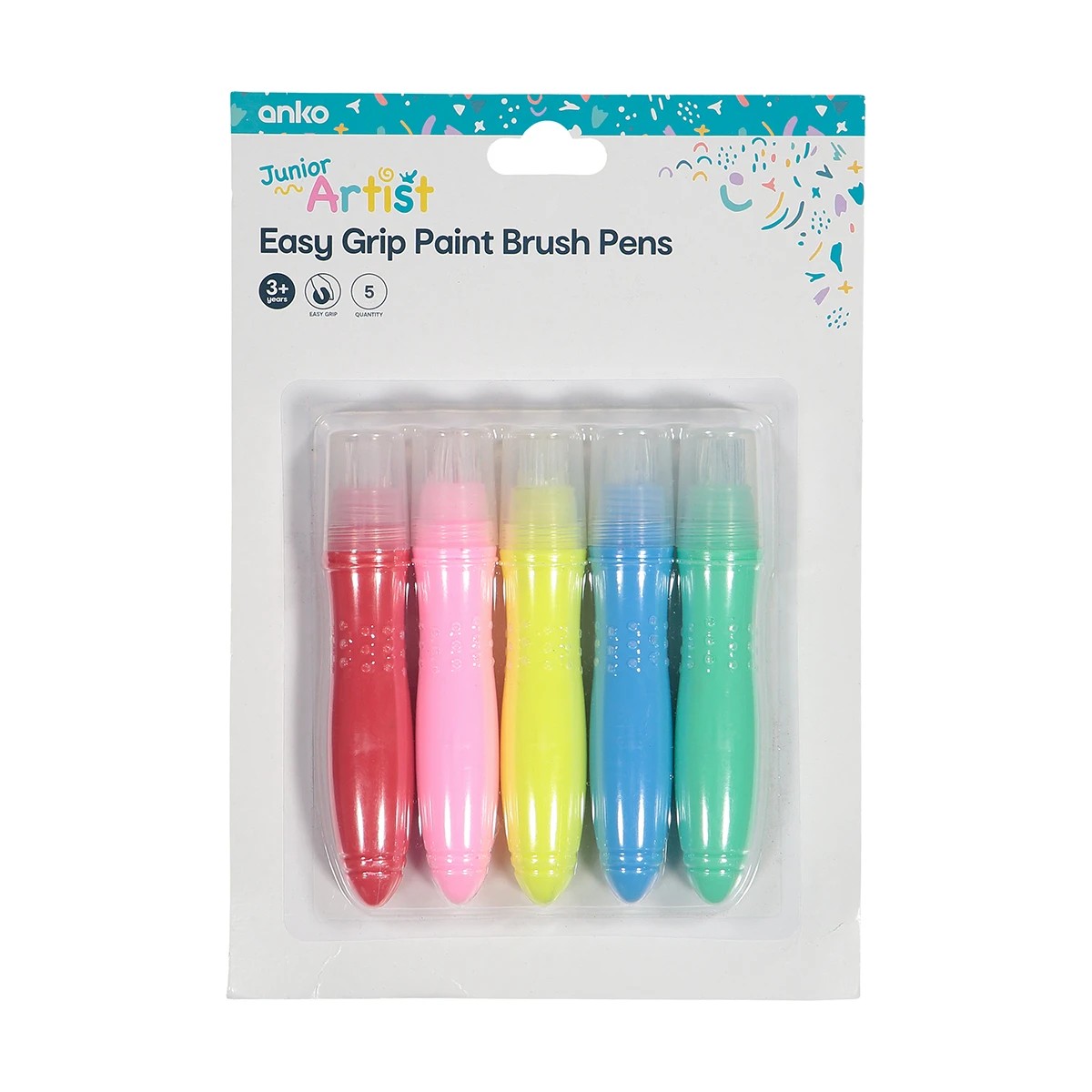 1 5 Pack Easy Grip Paint Brush Pens, 1 of 4