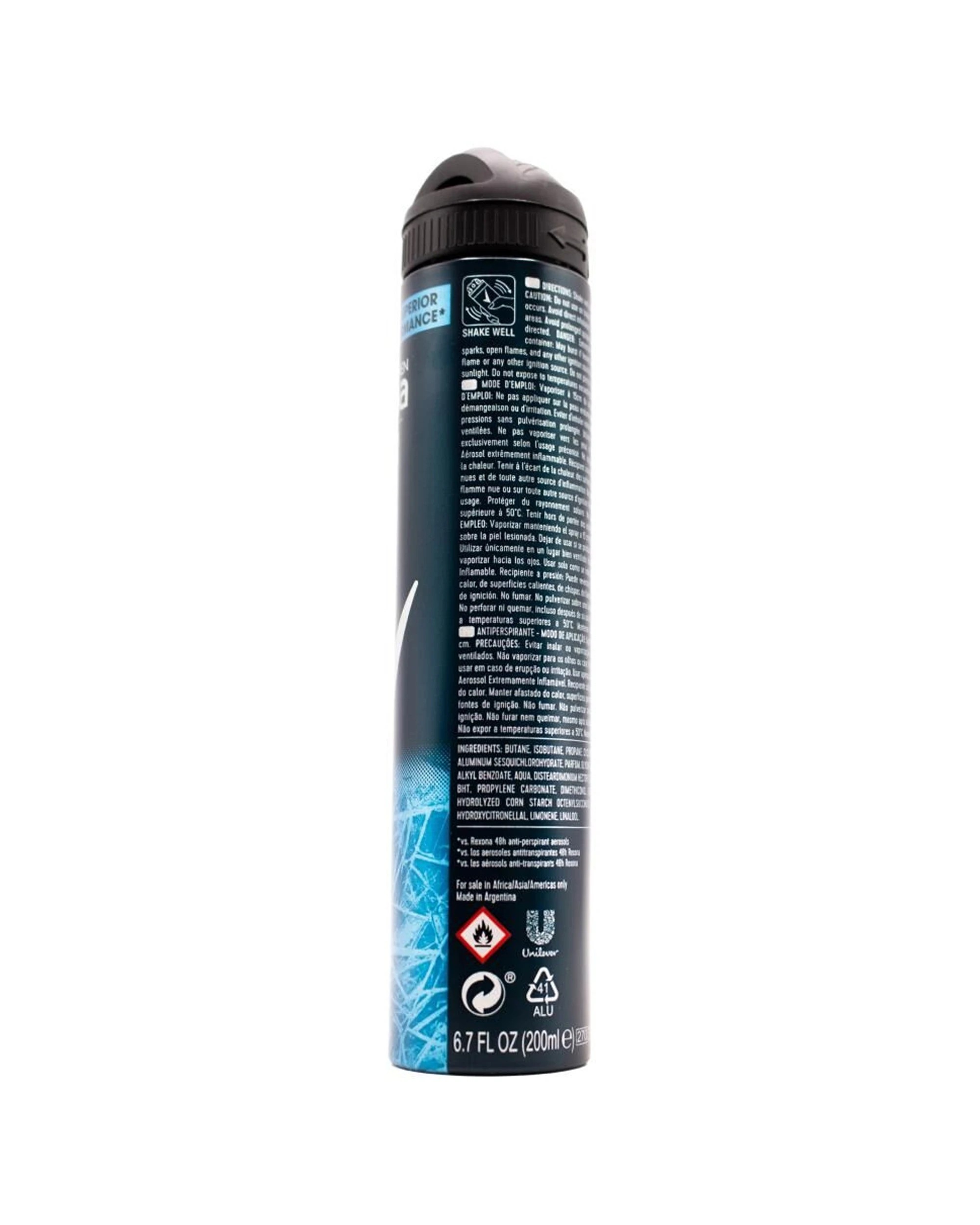 4 Rexona 6PK Men Antiperspirant Deodorant Spray 200ml 72H Protection Xtracool - Blue, 4 of 5