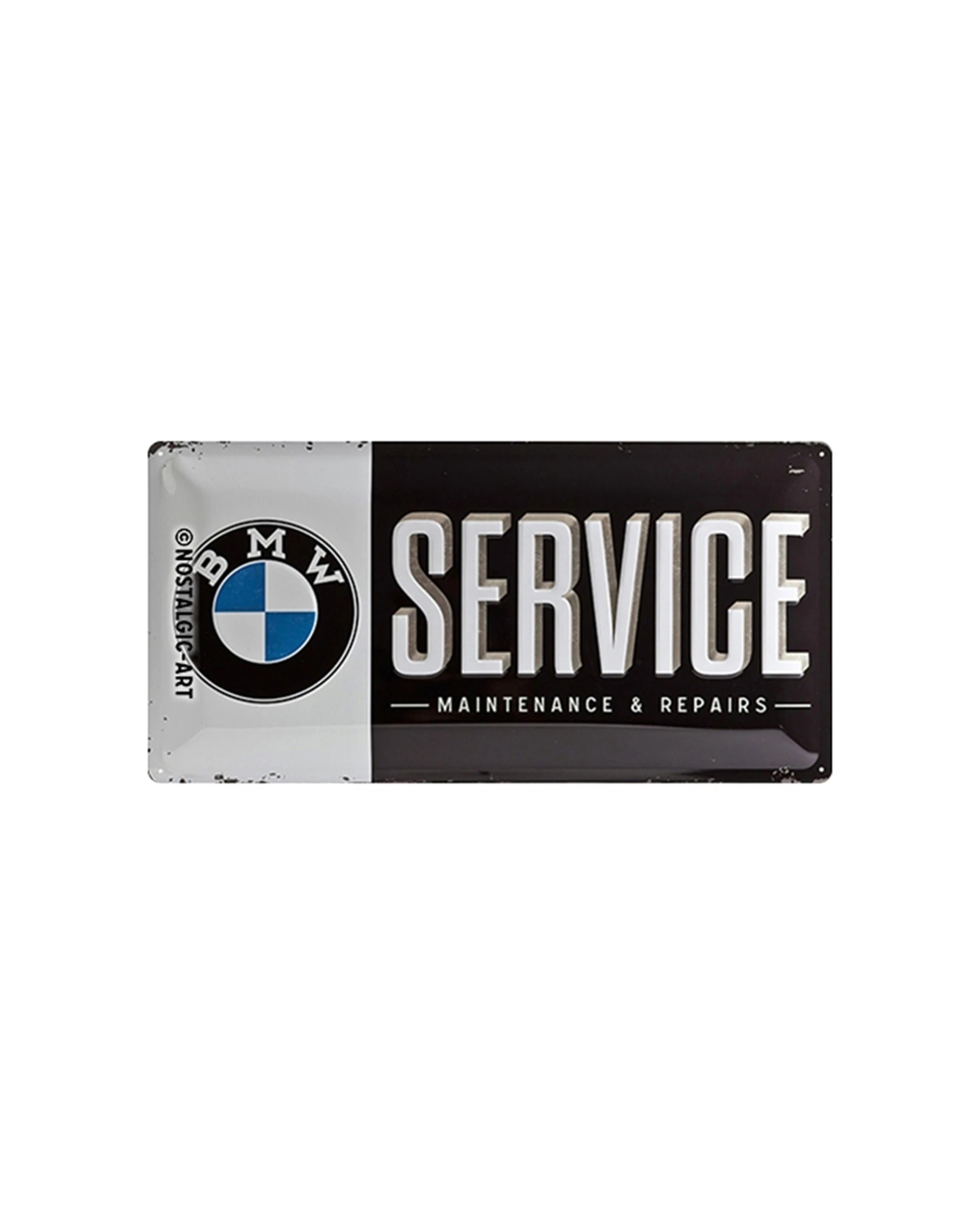 1 Nostalgic-Art 25x50cm Metal Long Sign Plaque - BMW Service - Multi, 1 of 5