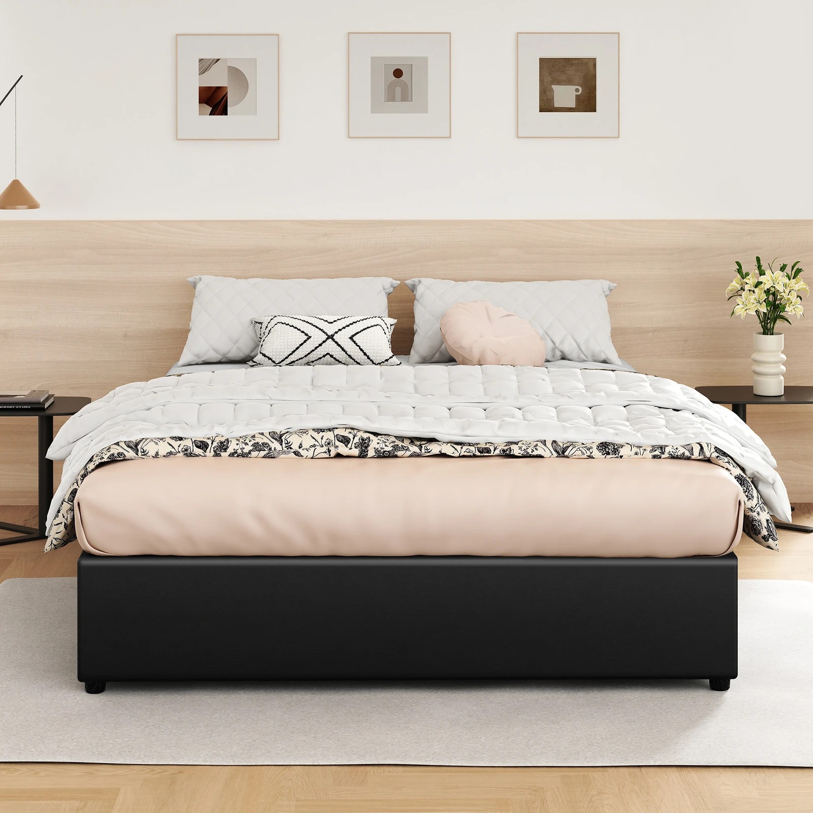 4 Alfordson Bed Frame Queen Size Gas Lift Storage Mattress Base Barlow - Black, 4 of 10