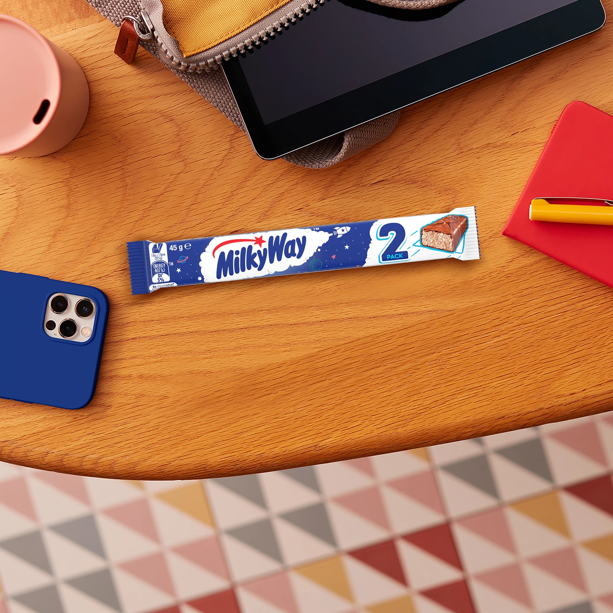 5 Milky Way 2 Pack Chocolate Bar with Whipped Nougat 45g, 5 of 6