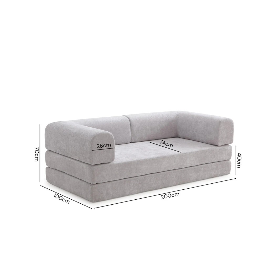 8 Zzz Atelier Luna Modular Convertible Sofa Bed - Beige, 8 of 8