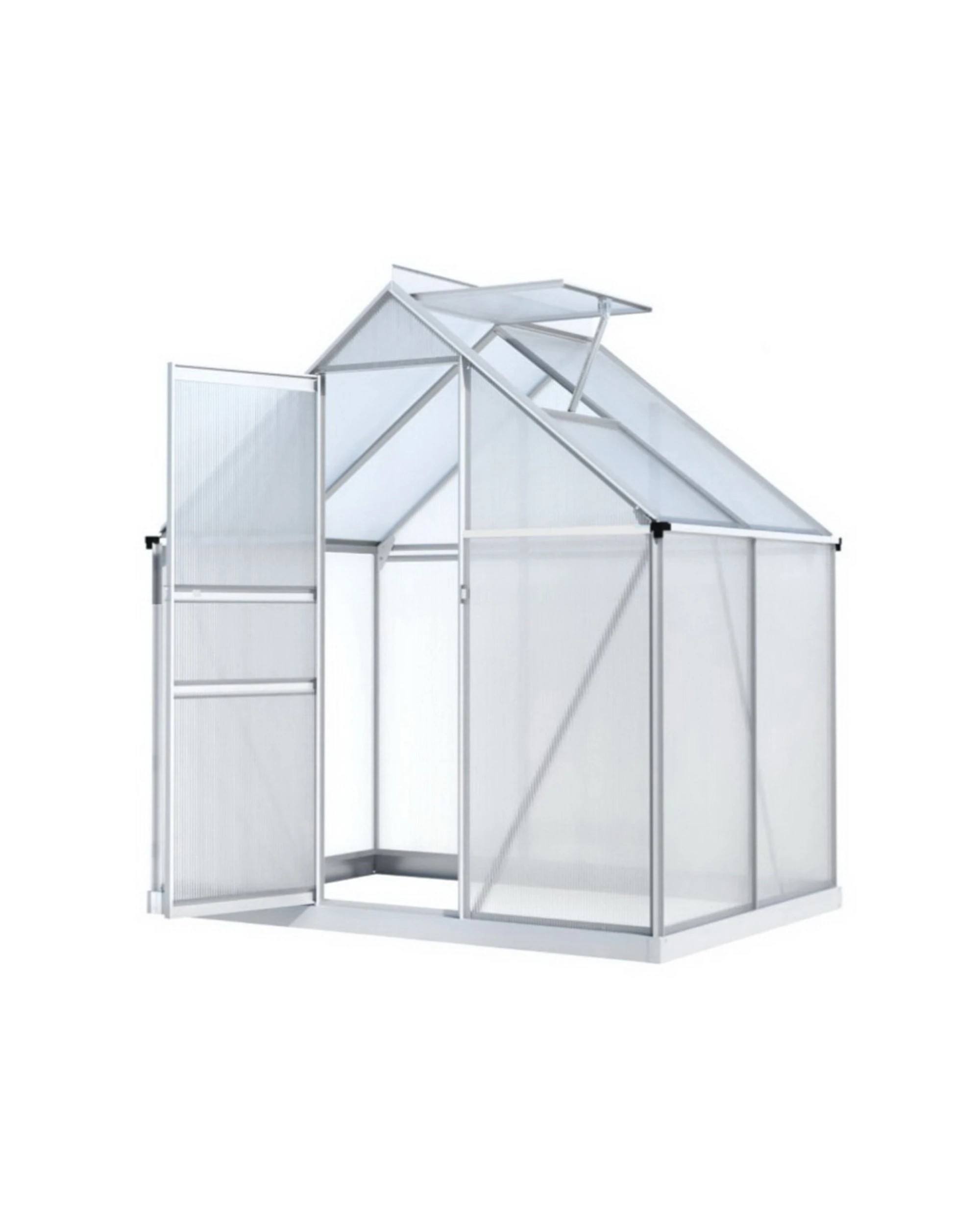 1 Green Fingers Greenhouse Aluminium Polycarbonate Premium Garden Storage Shed - Clear, 1 of 6