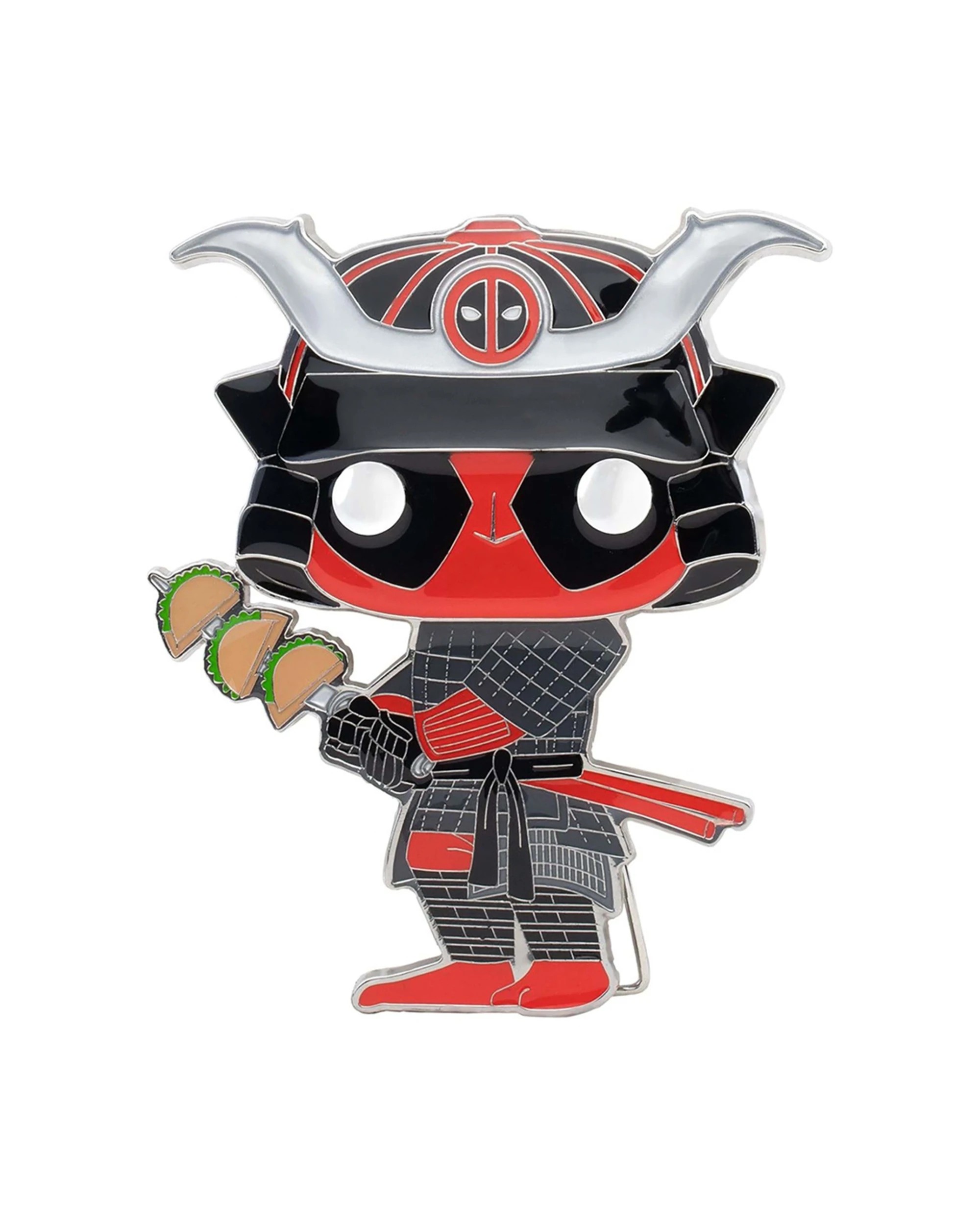 1 POP Deadpool Samurai Enamel Pin - Pop Enamel Pin 10cm Collectible Display Box - Red, 1 of 3