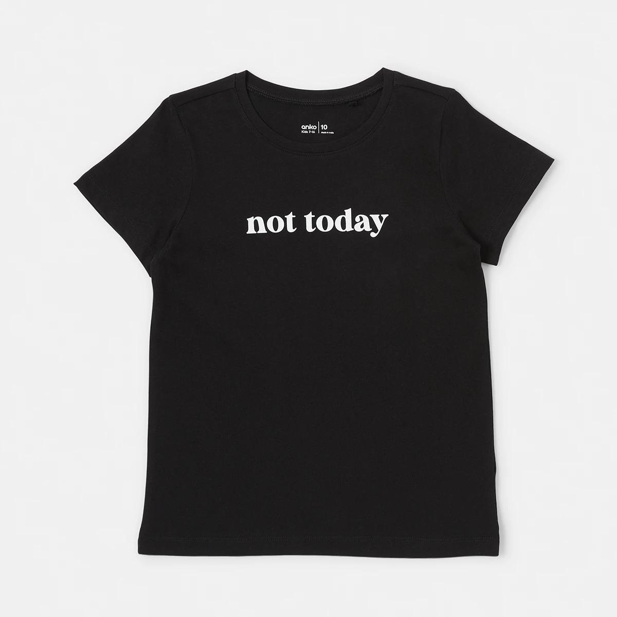 6 Short Sleeve Table Print T-shirt Not Today, 6 of 7
