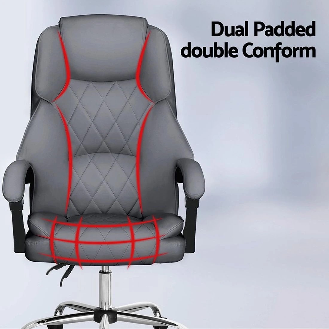 5 Artiss Executive Office Chair Recliner - Grey, 5 of 6