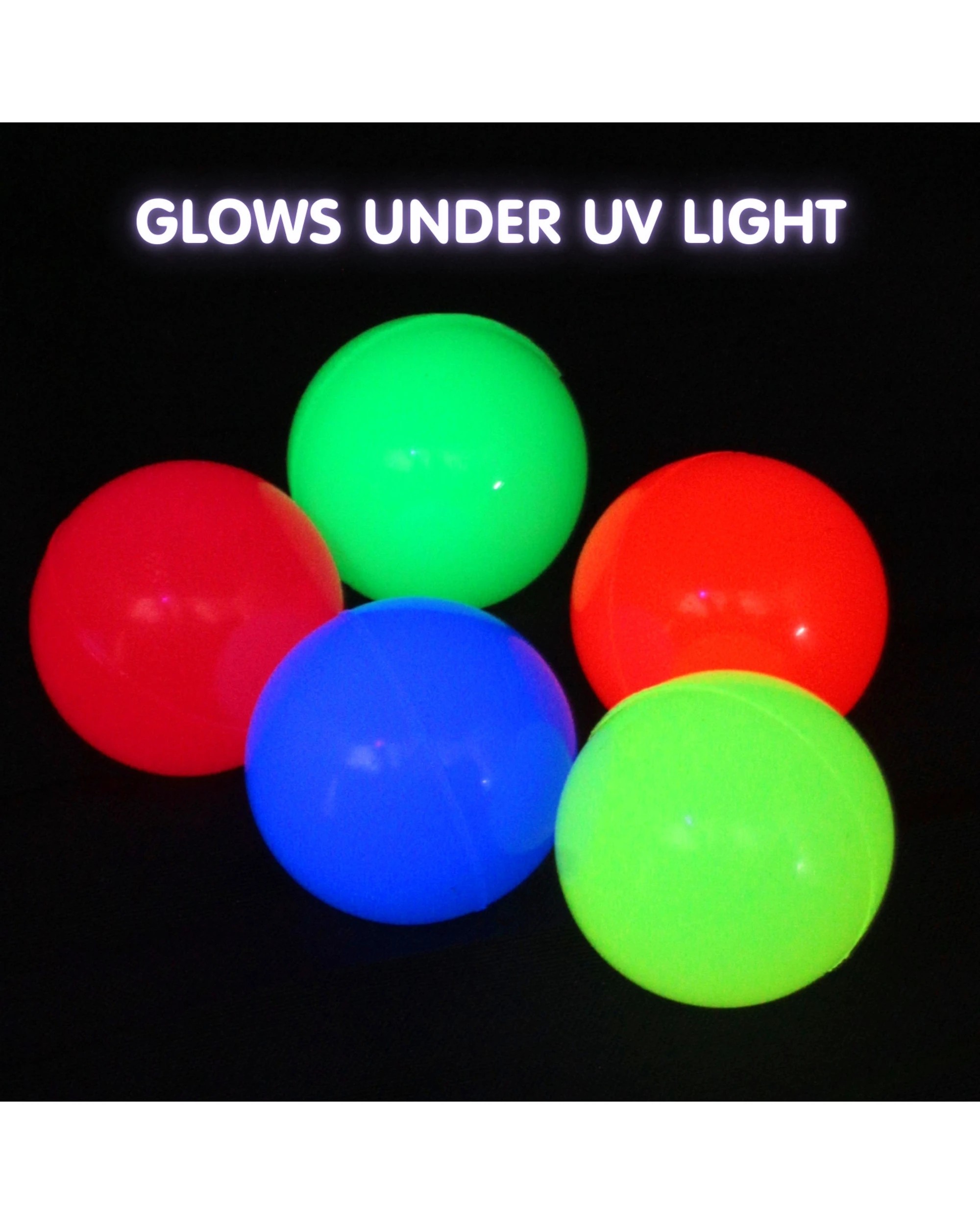 4 Partyrama Glow Neon High Bounce Balls 4.5cm Pack of 6 - Multi, 4 of 4