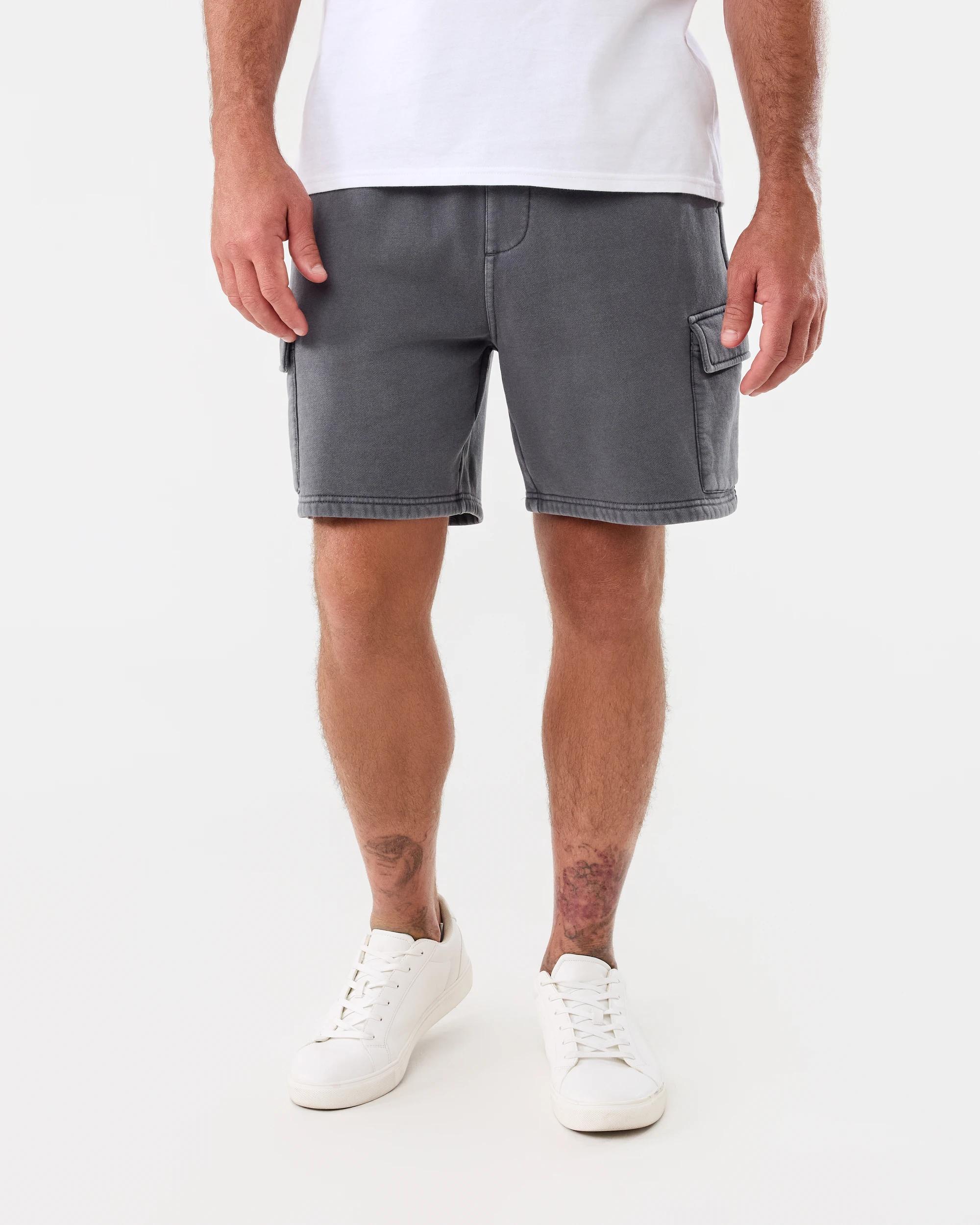 6 Washed Cargo Knit Shorts Gry Lava, 6 of 6