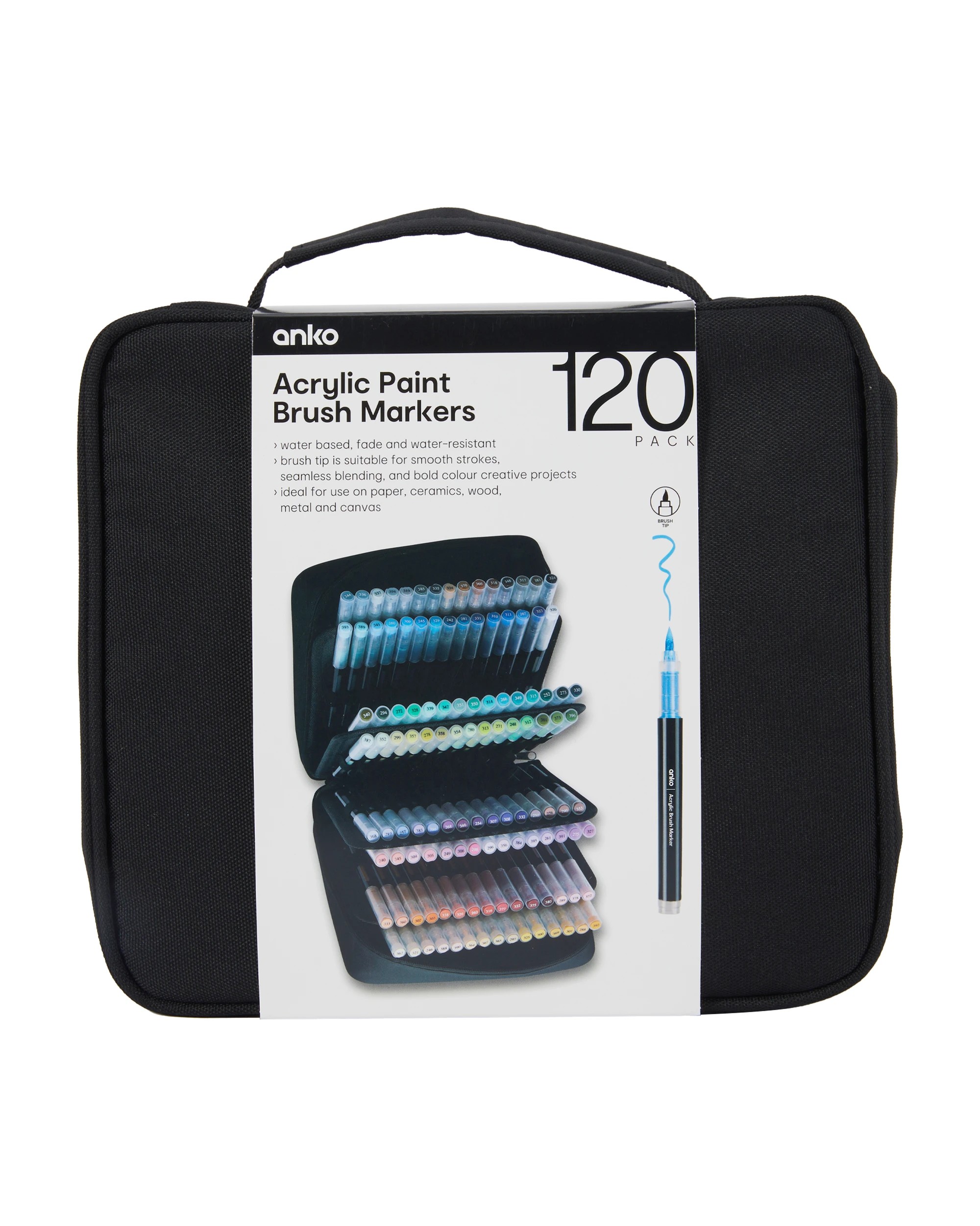 1 120 Pack Acrylic Paint Brush Markers, 1 of 8
