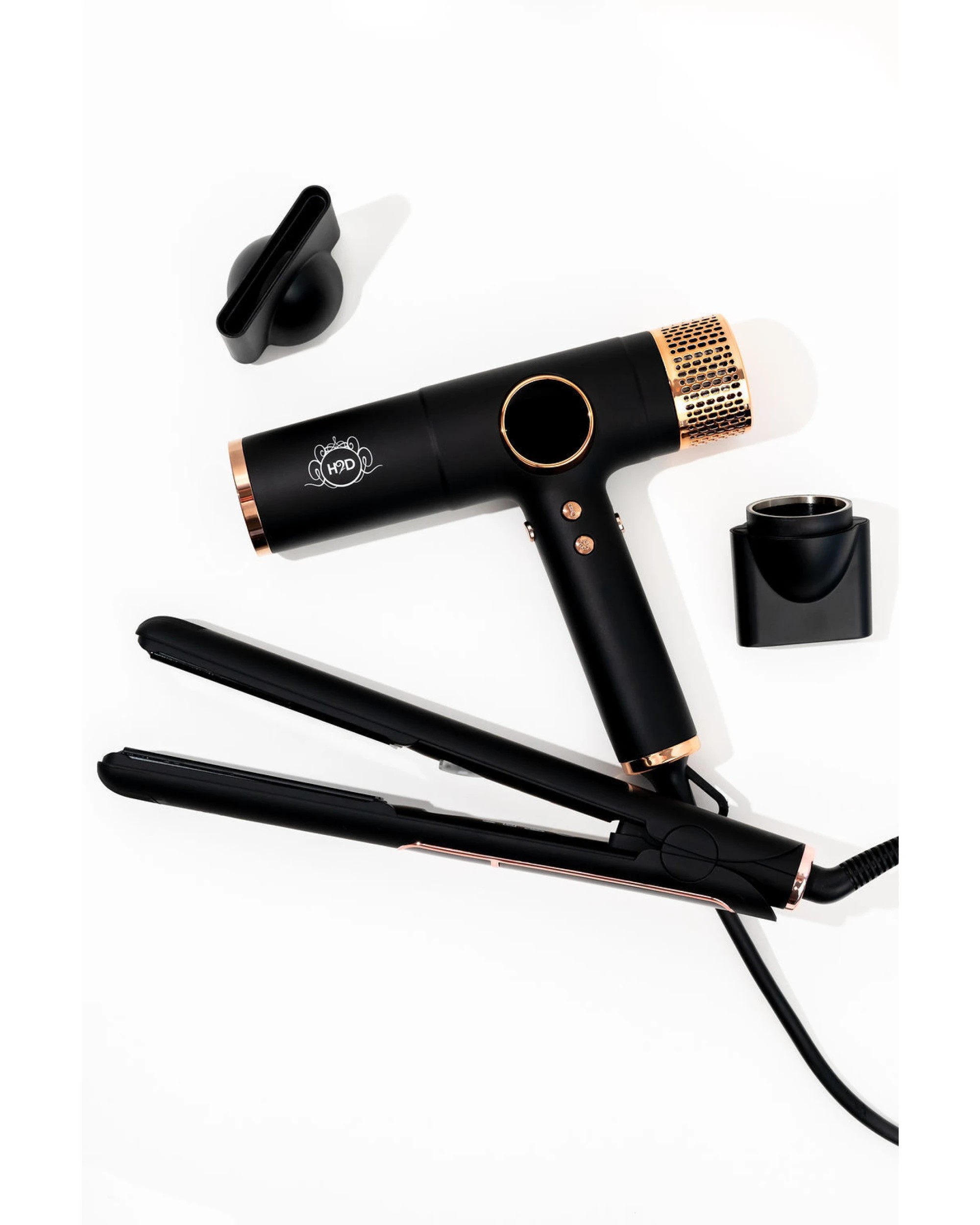 3 H2D Max Duo Linear Straightener & Blowdryer Combo in Matte Black Rose Gold, 3 of 6