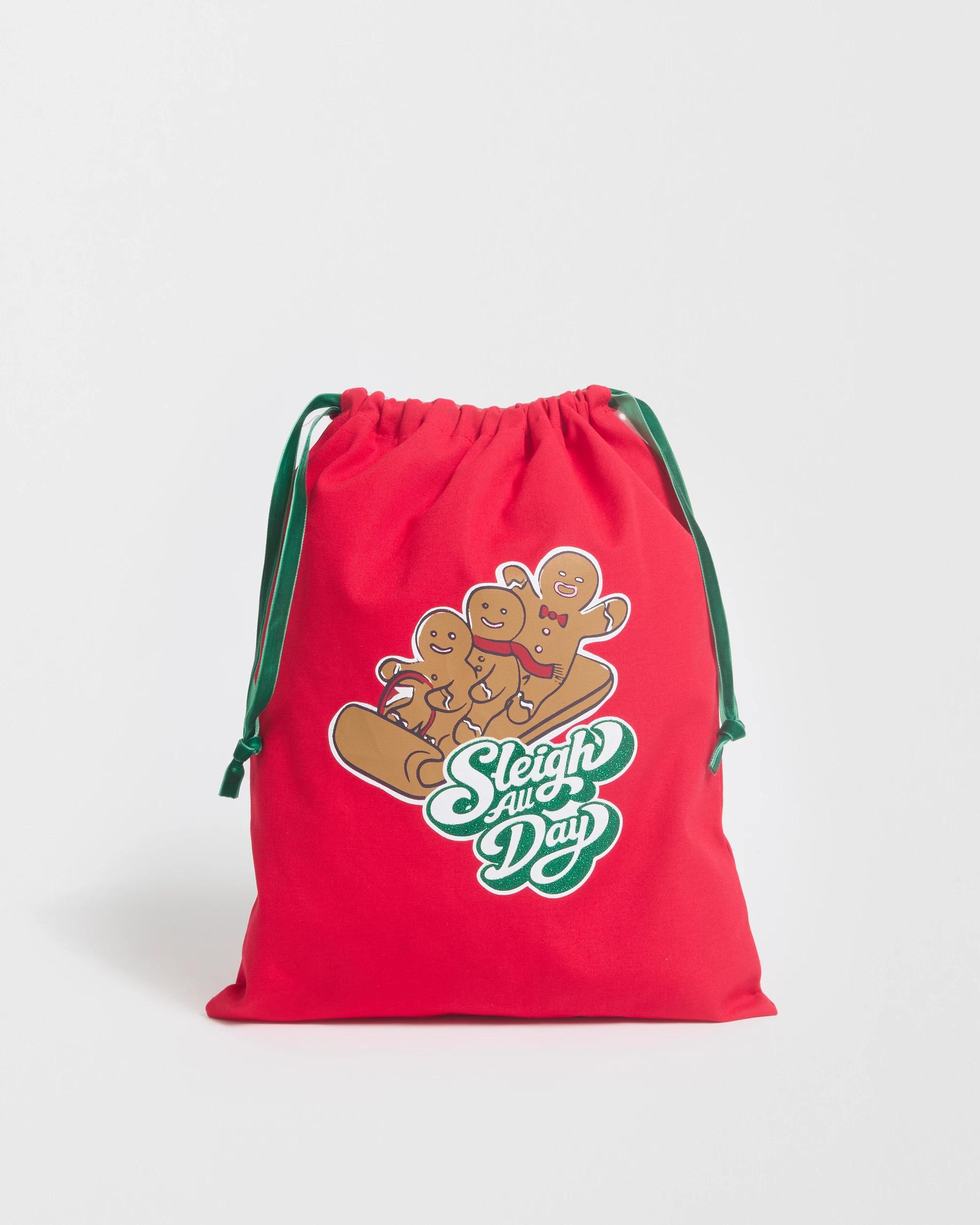 1 Target Kids Christmas Sleigh The Day Drawstring Bag RED, 1 of 4