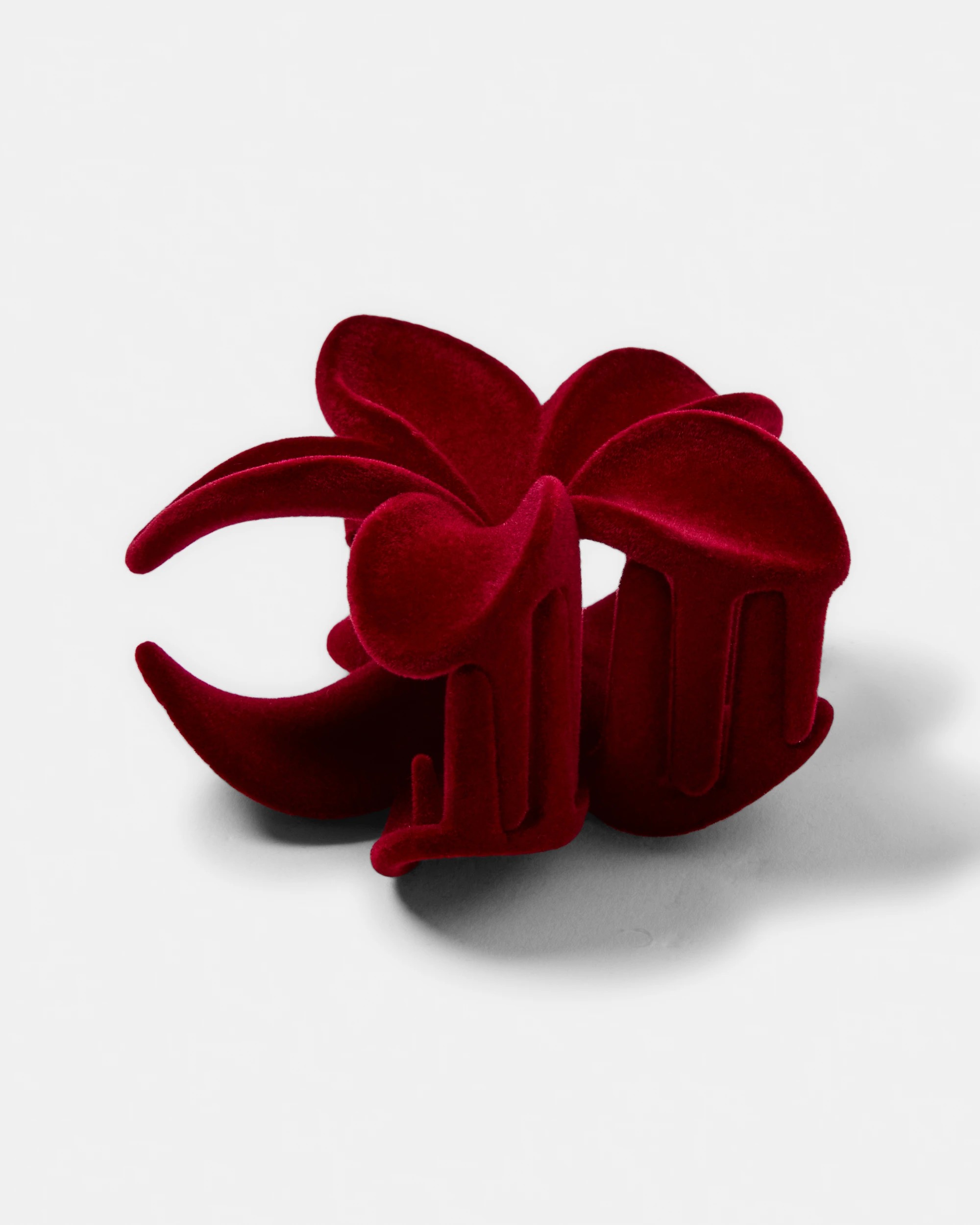 1 Red Velvet Frangipani Claw Hair Clip, 1 of 3