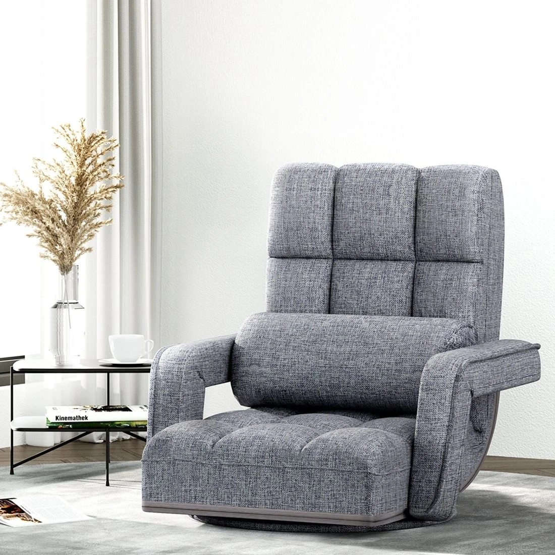 3 Artiss Floor Chair Lounge Sofa Swivel - Grey, 3 of 6