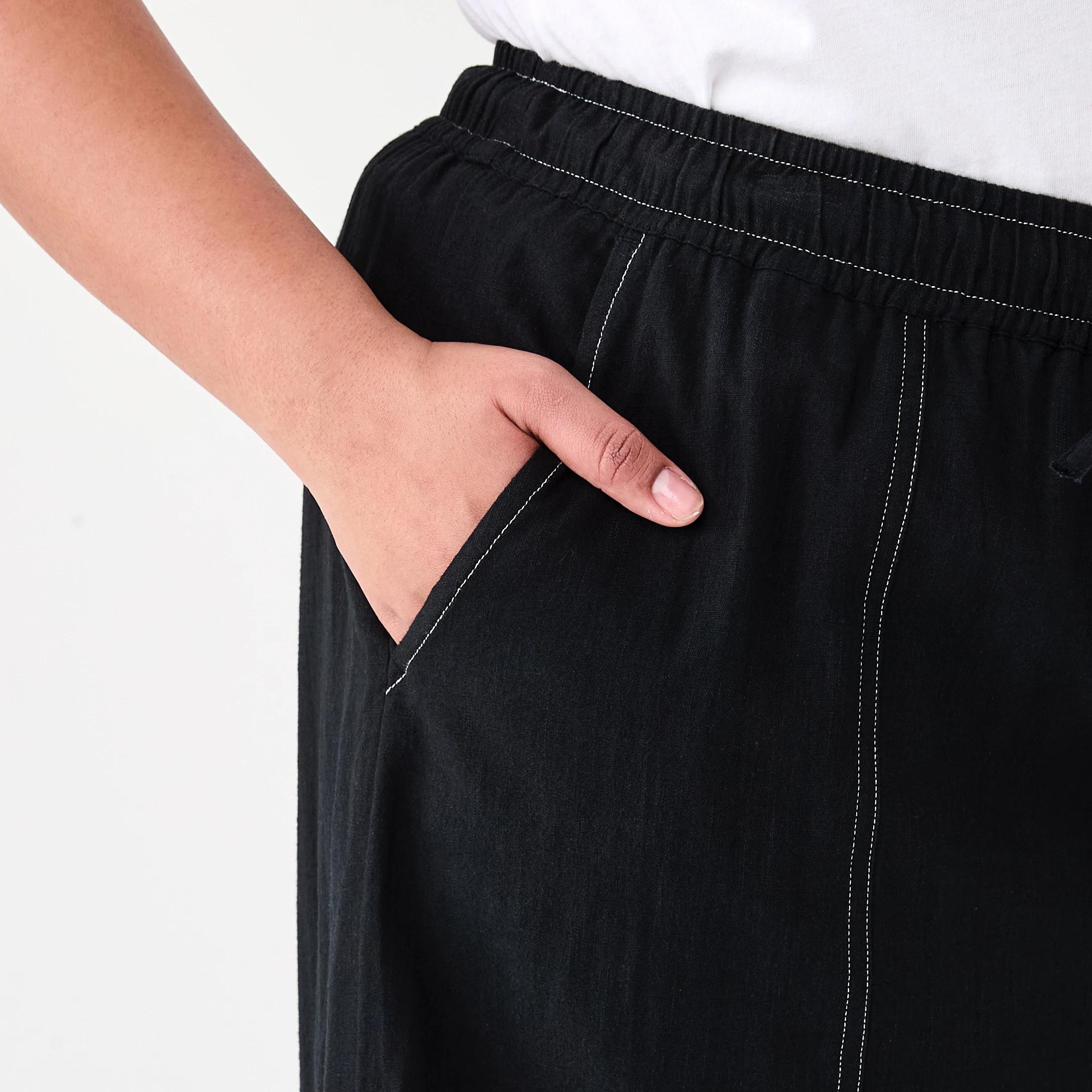 6 Curve Contrast Seam Pants BLACK, 6 of 6