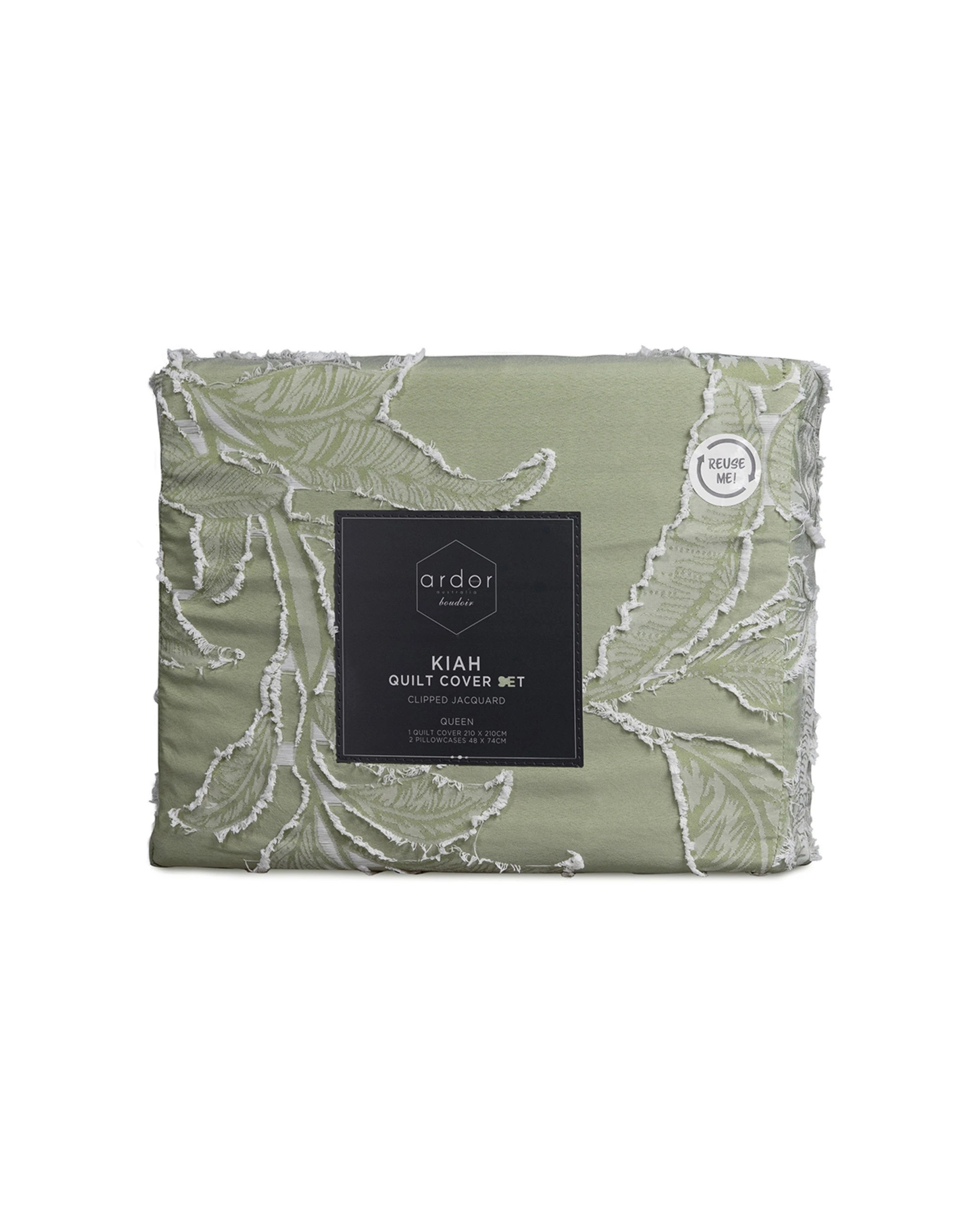 4 Ardor Boudoir Kiah Clipped Tufted Jacquard Quilt Cover Set Queen - Green, 4 of 4