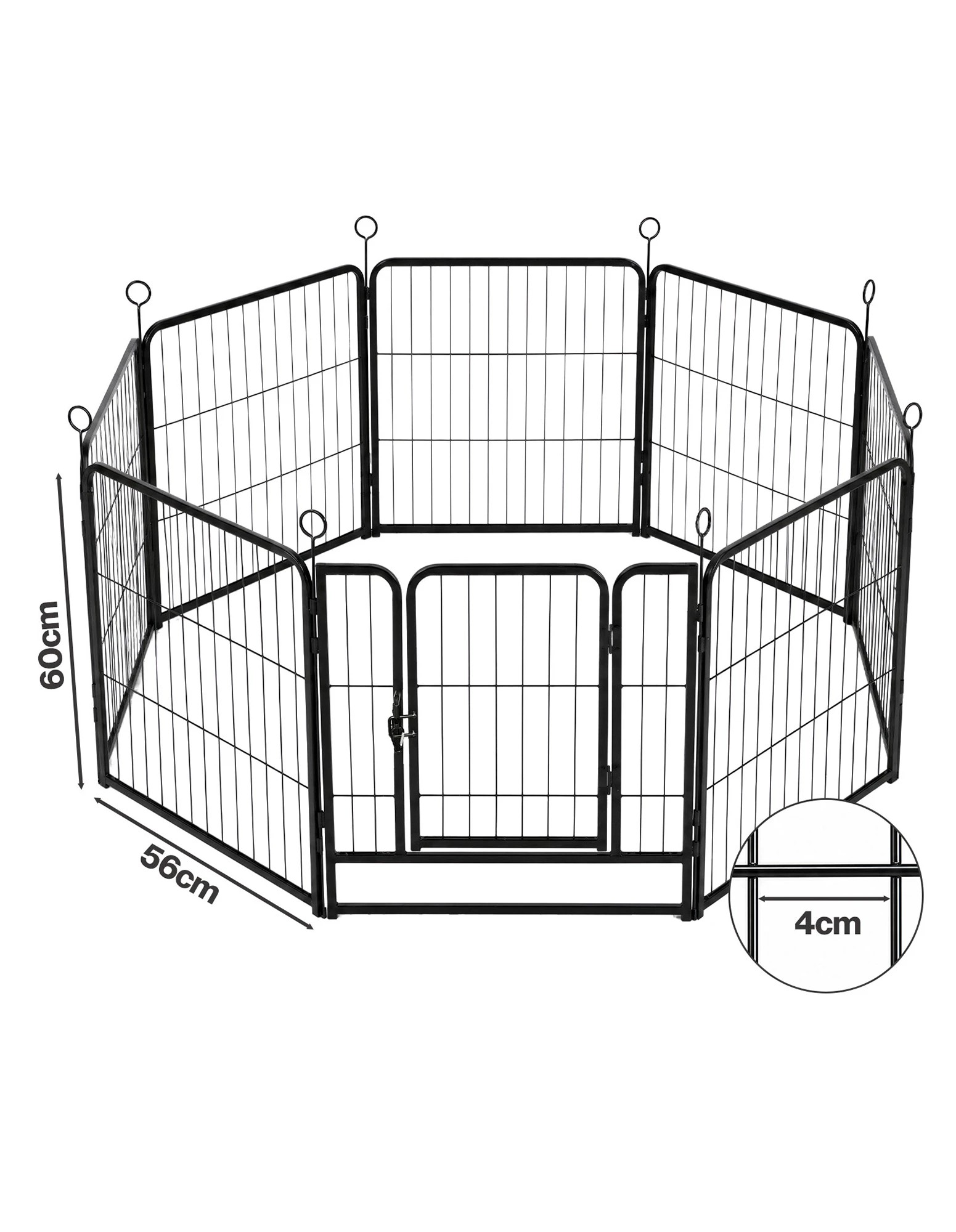 5 Pawz Dog Playpen 8-Panel Metal Dog Pen Tool-Free Foldable Puppy Crate Black, 5 of 8