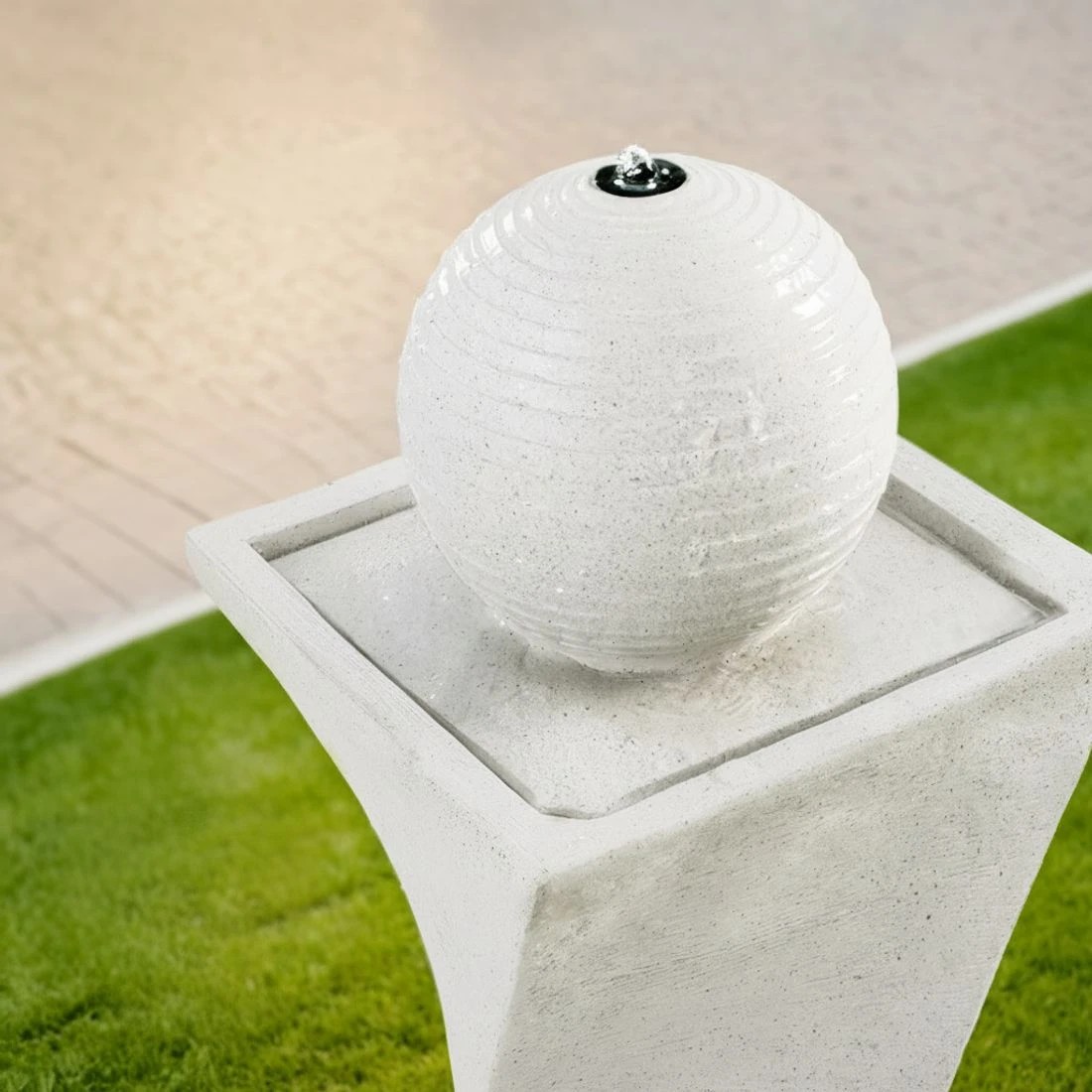 6 Gardeon Solar Fountain Water Feature Bird Bath Outdoor Garden LED Lights Ball 85CM - White, 6 of 6