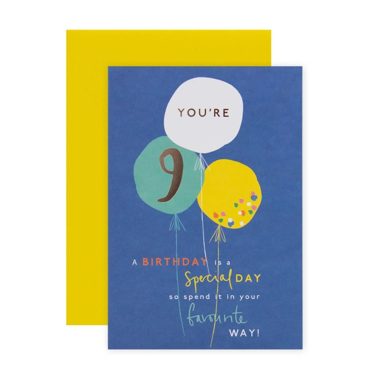 1 Connections from Hallmark 9th Birthday Card - Balloons, 1 of 3