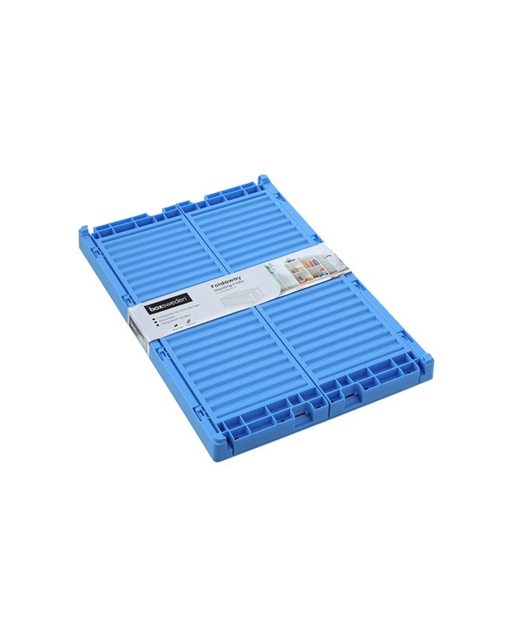 6 Boxsweden Foldaway Crate Storage 43cm x 29cm x 16cm Collapsible Stackable - Assorted, 6 of 9