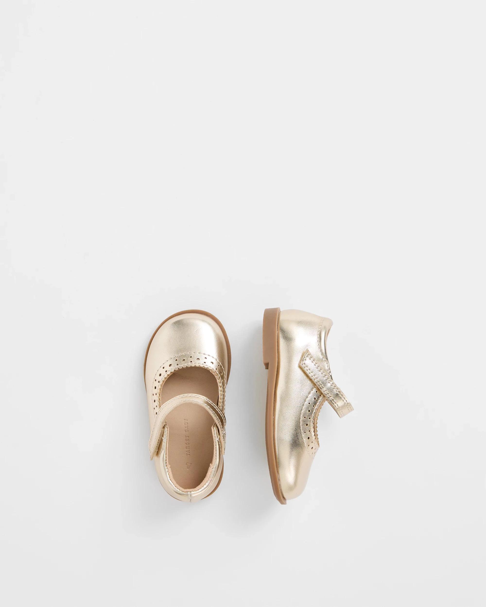 3 Target Baby First-Walker Brogue Ballet Flat GOLD, 3 of 3