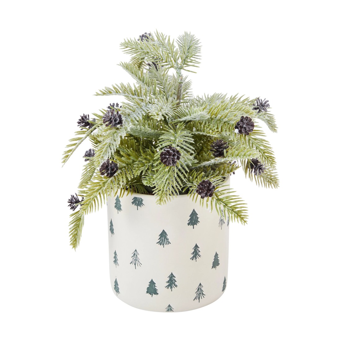 1 Christmas Artificial Frosted Pine in Pot, 1 of 3
