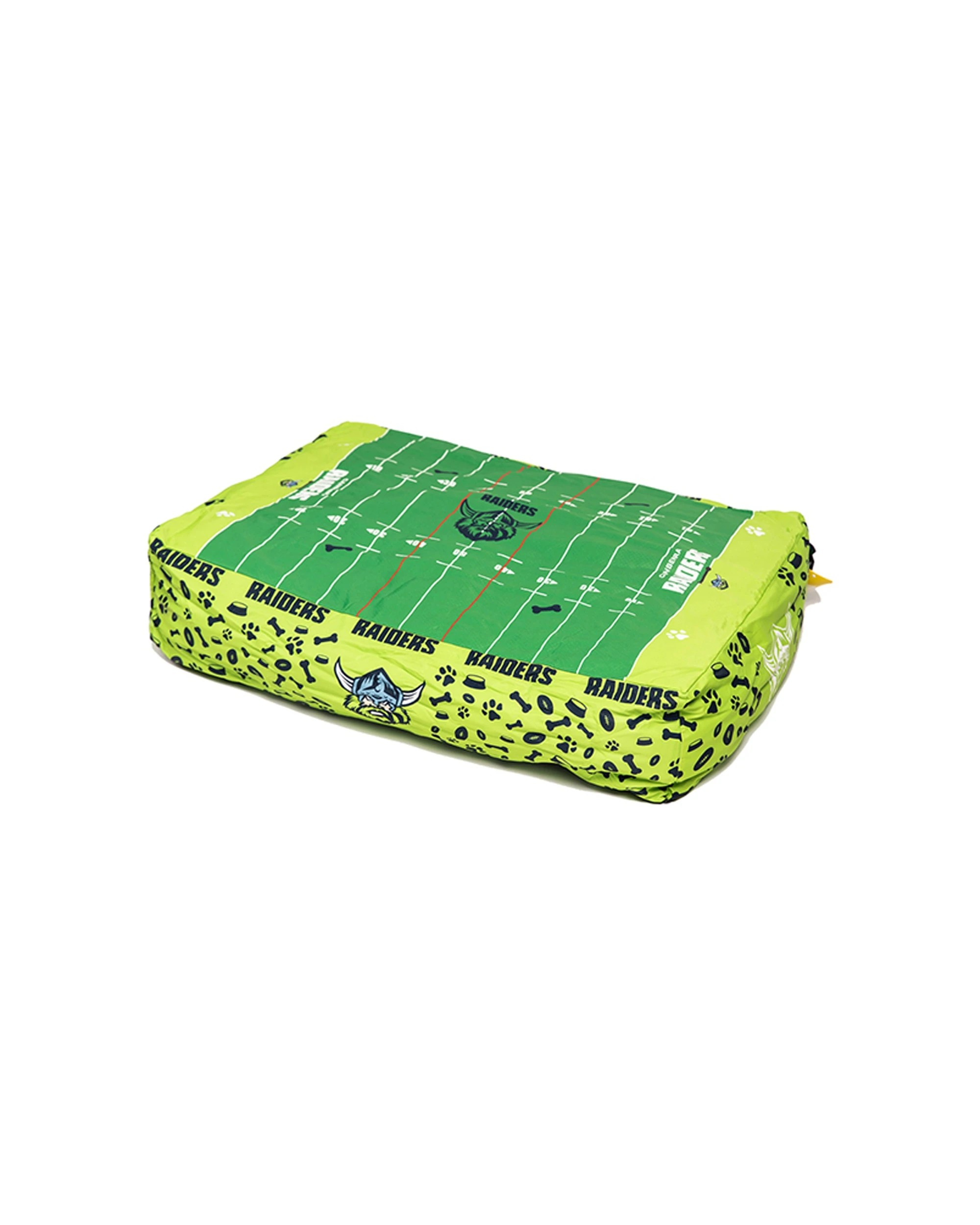 1 NRL Canberra Raiders 80x60cm Rectangle Pet Dog Bed Officially Licensed - Green, 1 of 3
