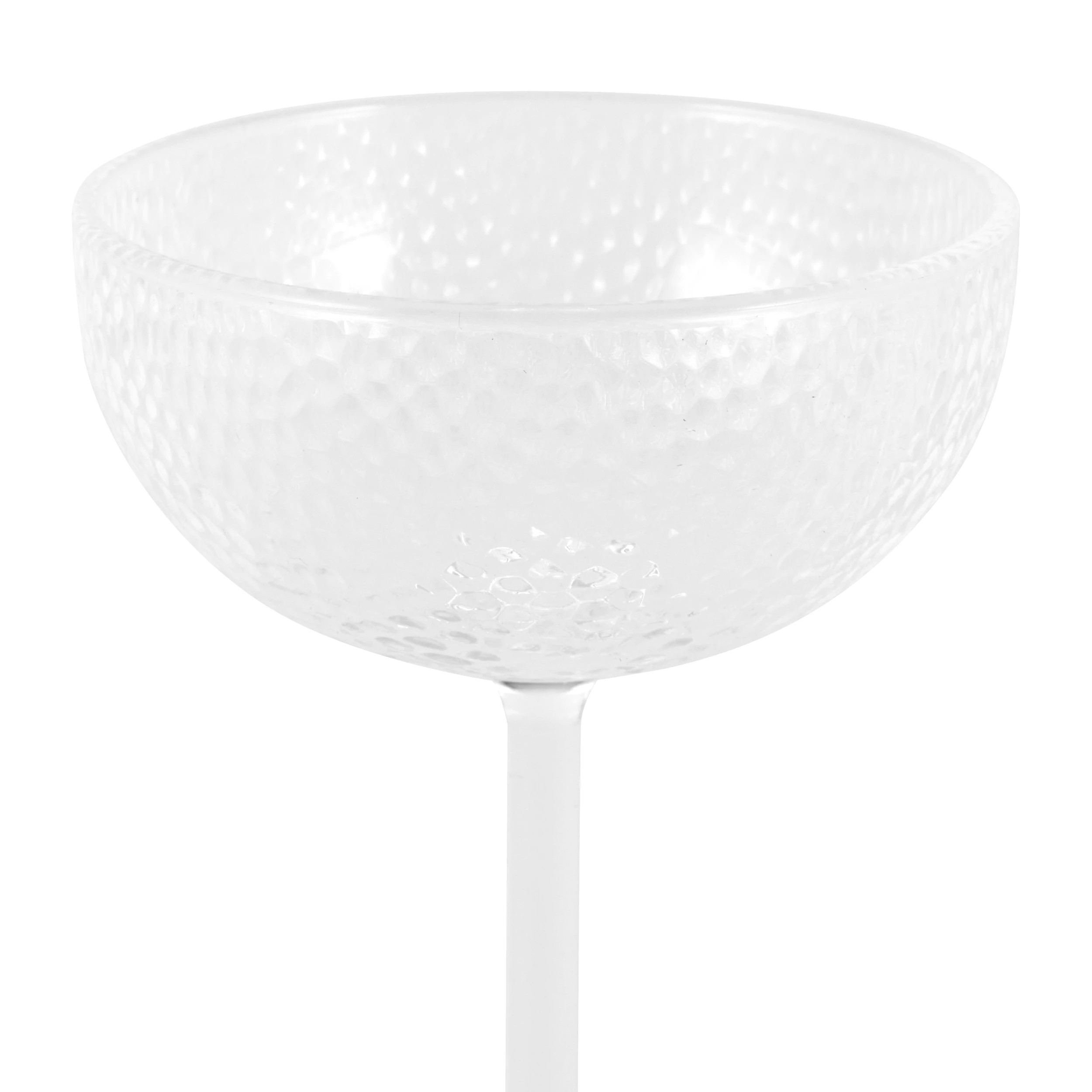 4 4 Clear Acrylic Hammered Coupe Glasses, 4 of 6