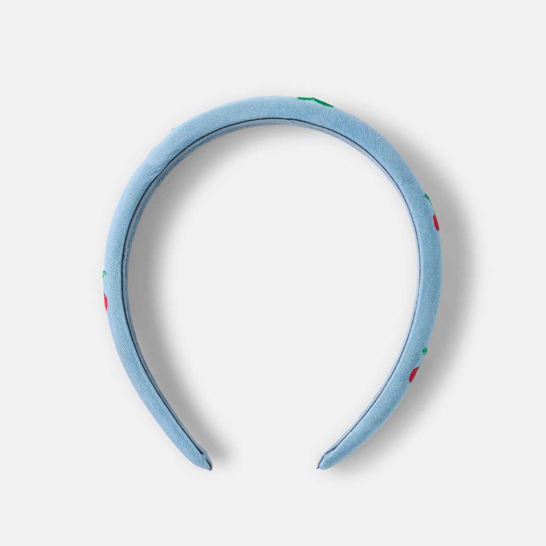 2 Embroidered Cherry Headband - Blue, Red and Green, 2 of 4