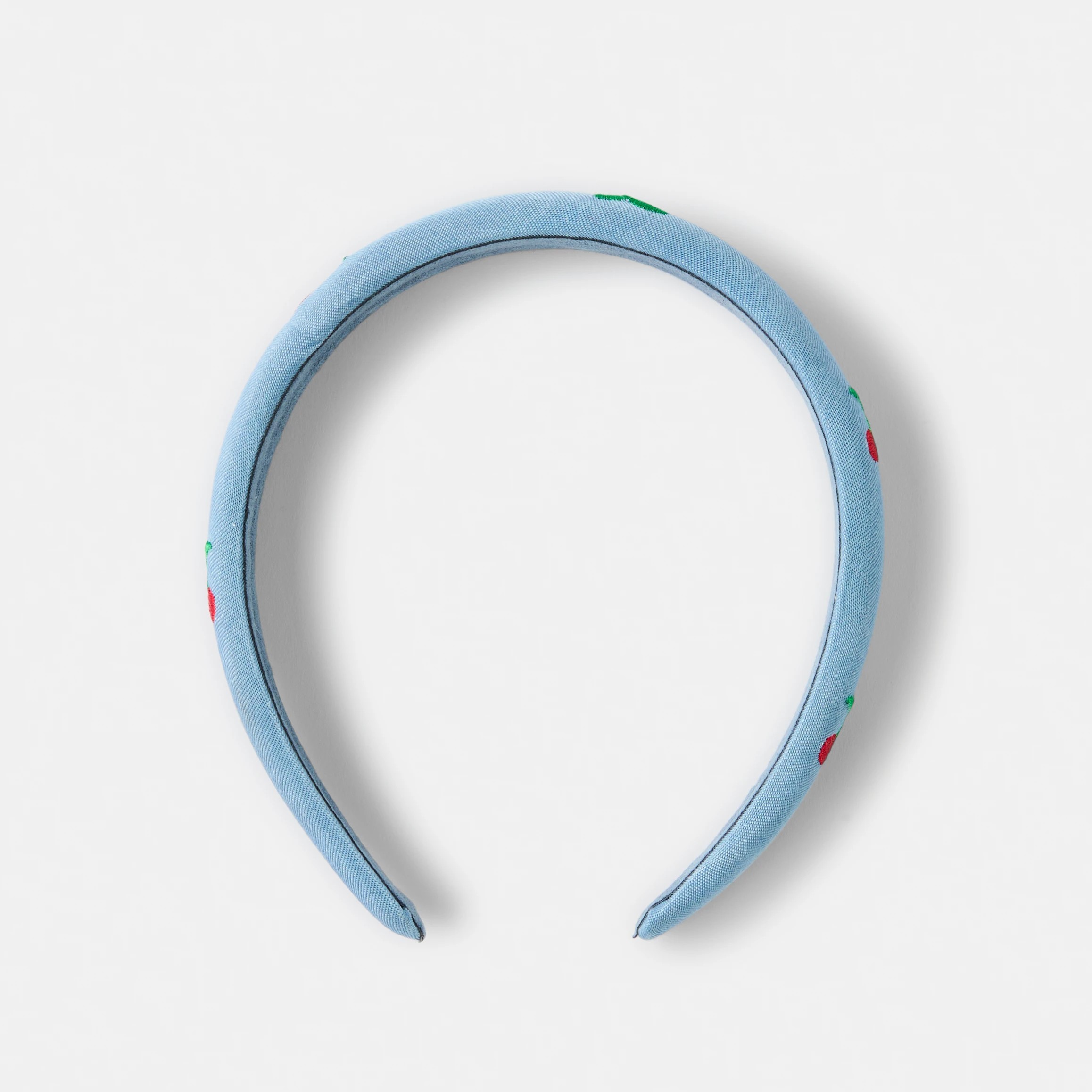 2 Embroidered Cherry Headband - Blue, Red and Green, 2 of 4