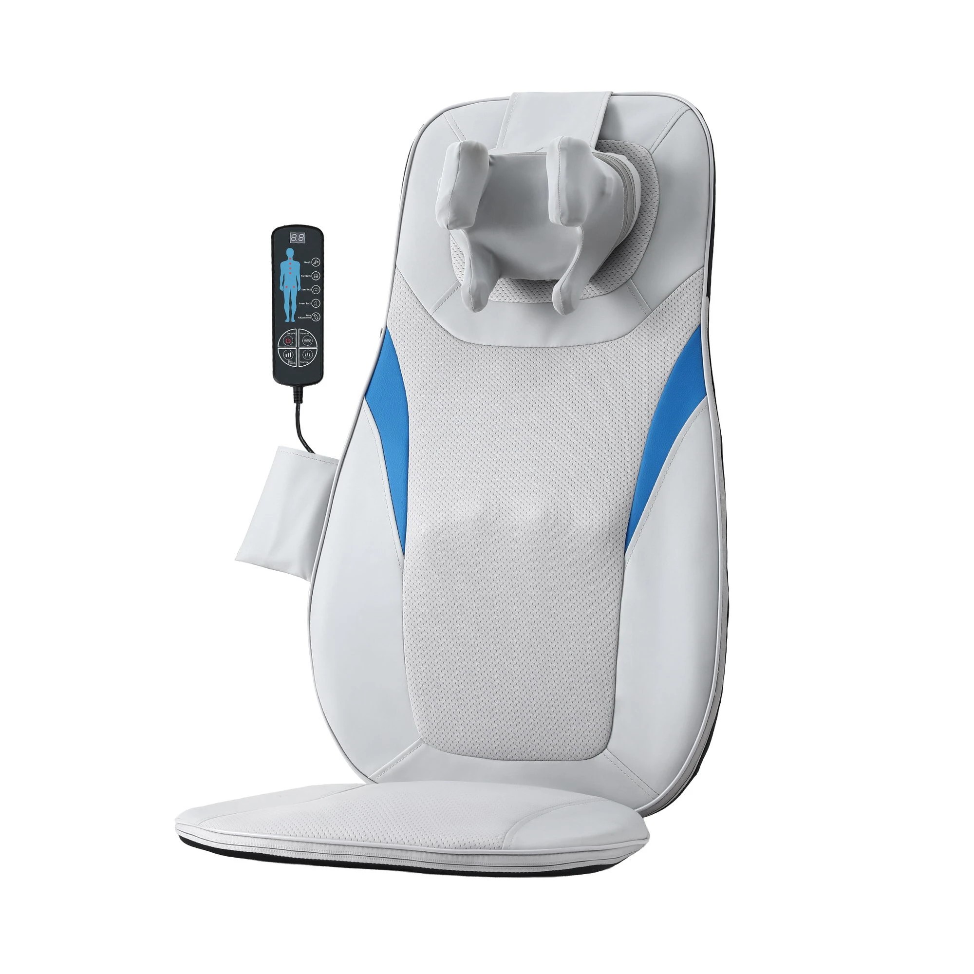 1 Livemor Full Back Massage Cushion 3D Kneading Heating Massage Seats - Grey, 1 of 4