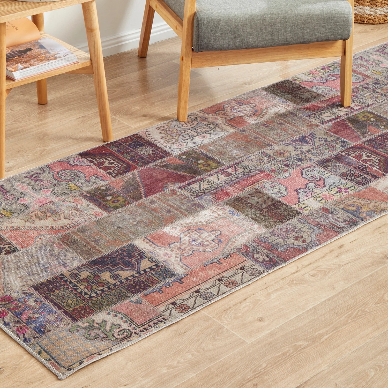 3 Common Ground Rugs Bazaar 178 200x80cm - Small Runner Rug - Beige, 3 of 9