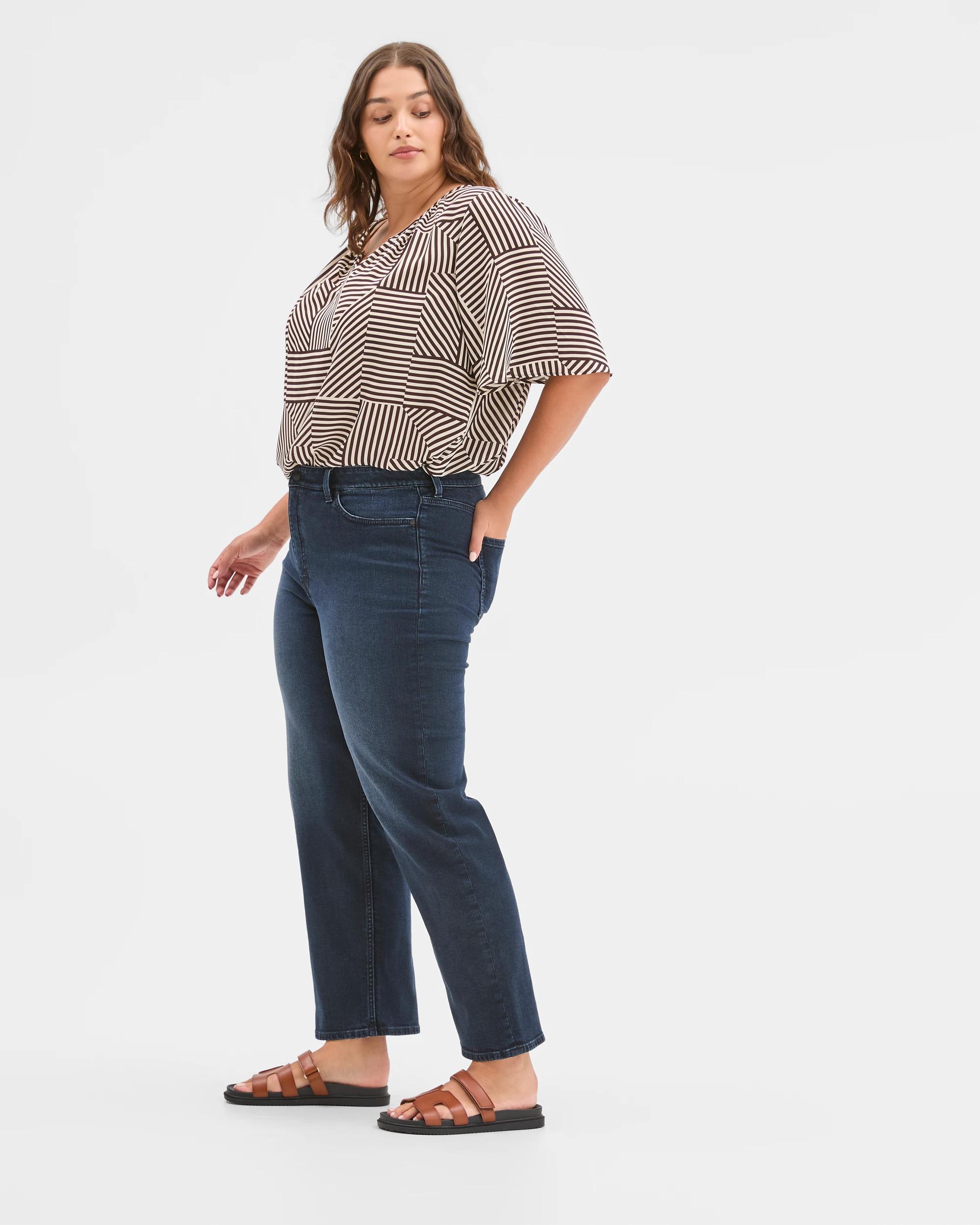 3 Target Curve Plus Size Alexa Denim Full Length Straight Leg Jeans MIDNIGHT, 3 of 6
