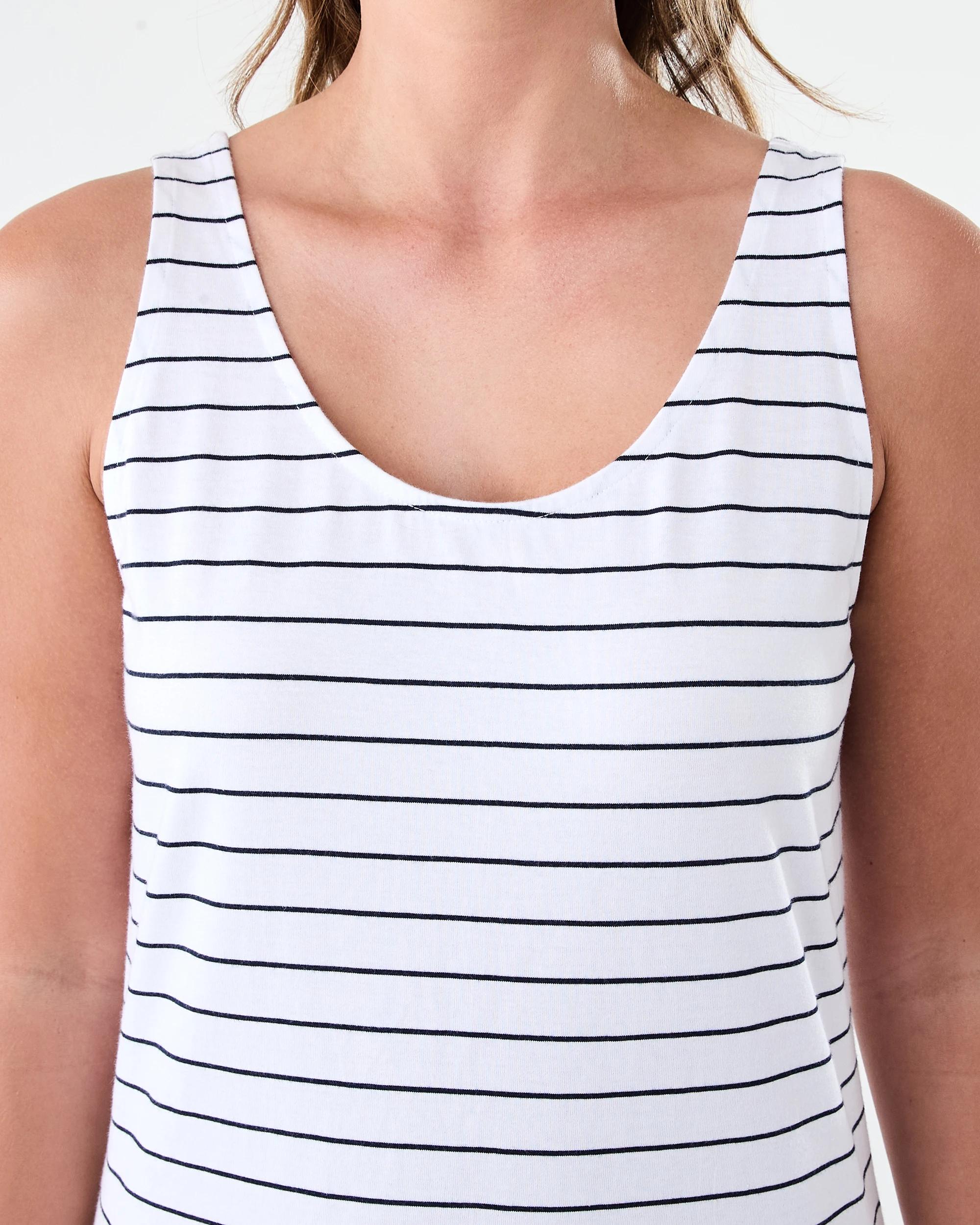 5 Sleeveless Tank Mini Dress Strp Wht, 5 of 6