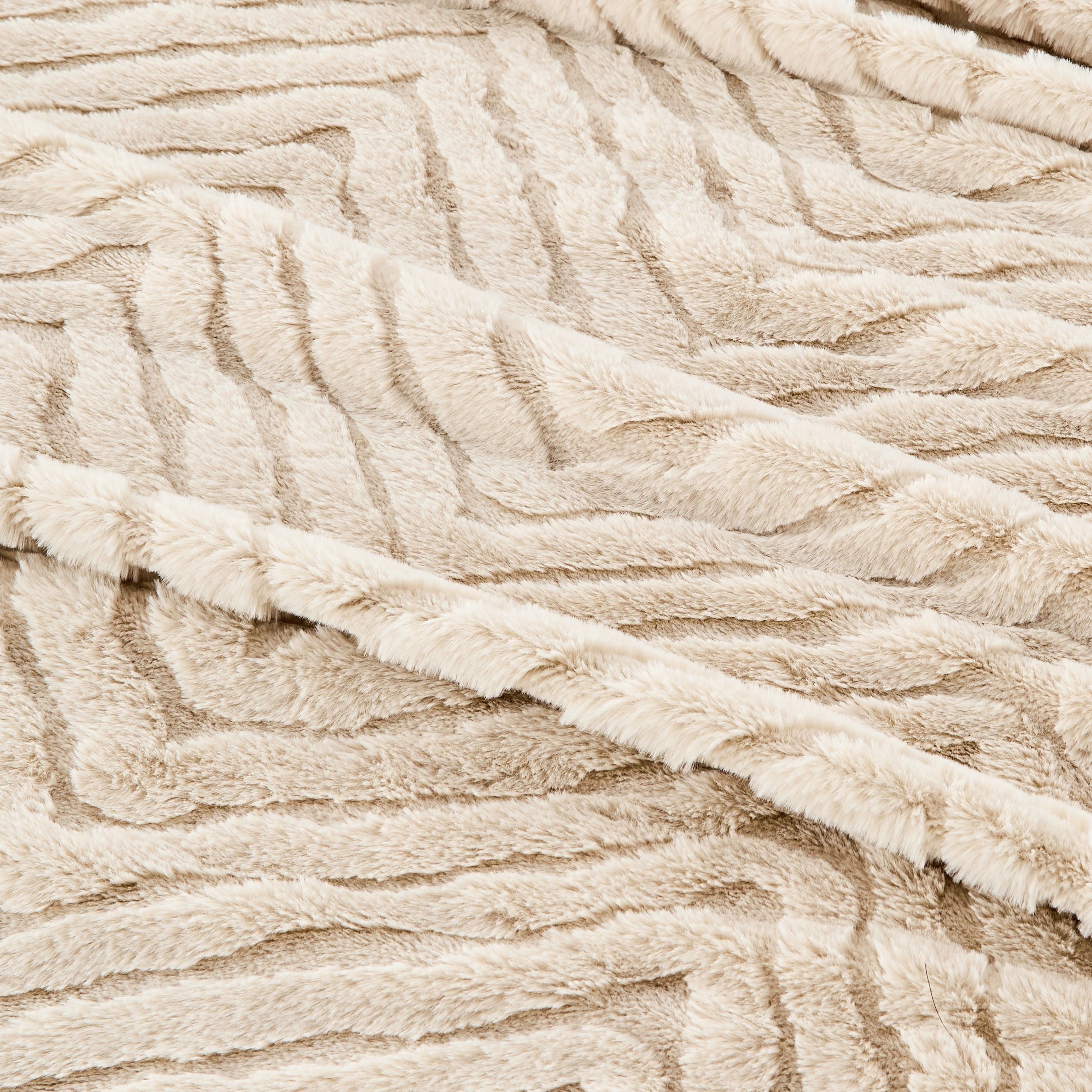 4 Faux Fur Blanket - Queen / King Bed, Beige, 4 of 6