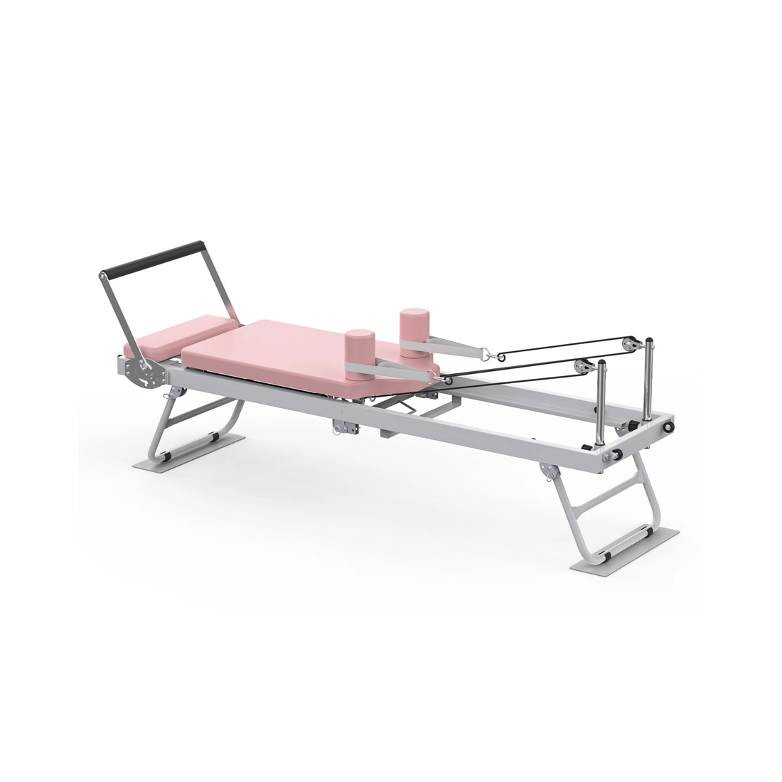 1 Advwin Foldable Pilates Reformer Machine Exercise Equipment with Wheels Pink, 1 of 7