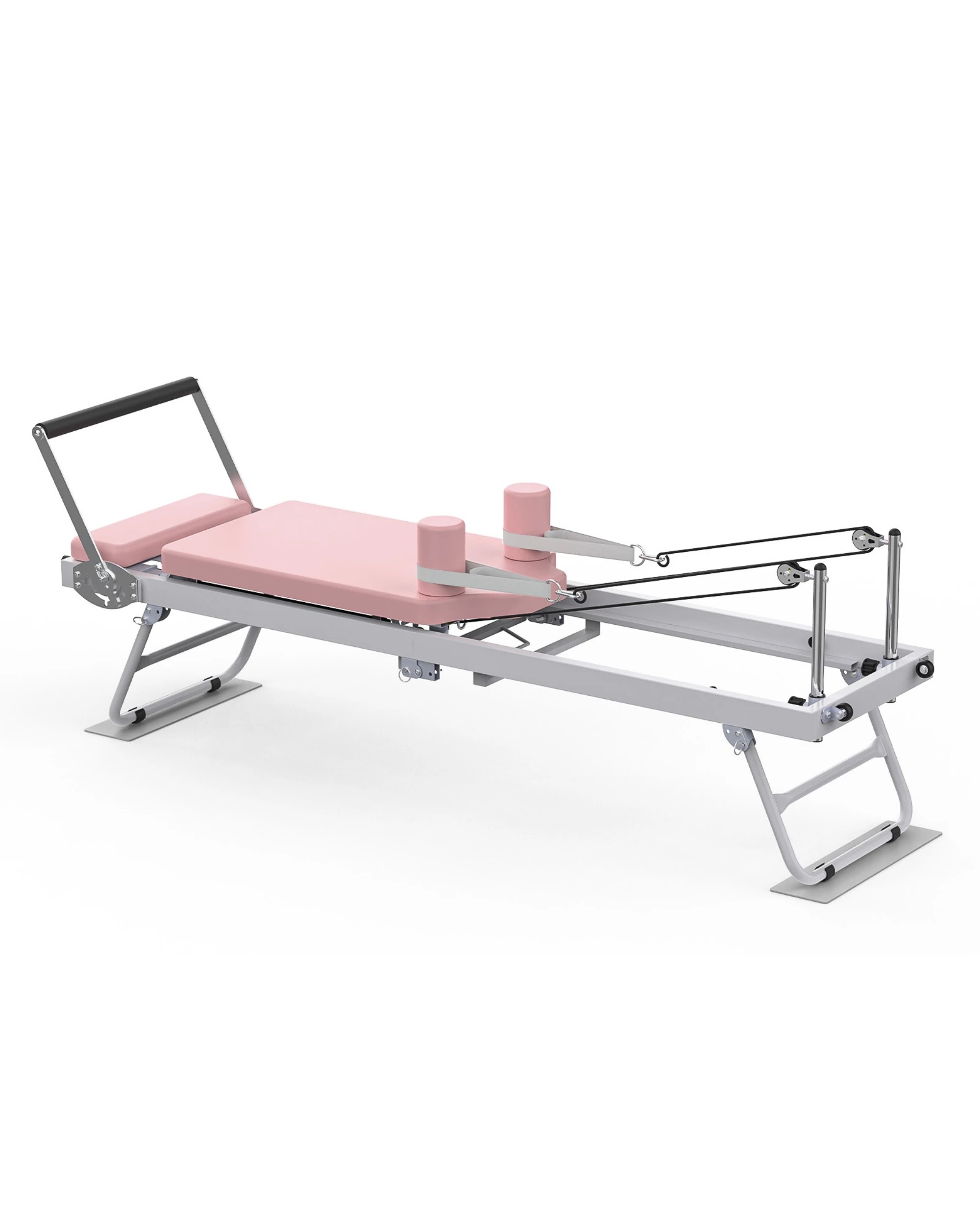 1 Advwin Foldable Pilates Reformer Machine Exercise Equipment with Wheels Pink, 1 of 7