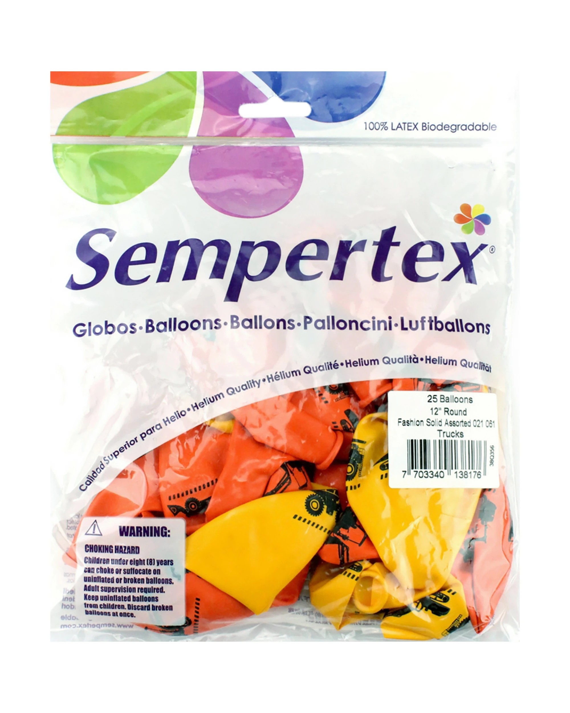 2 Sempertex Sempertex Construction Trucks Balloons Pack of 25, 2 of 2