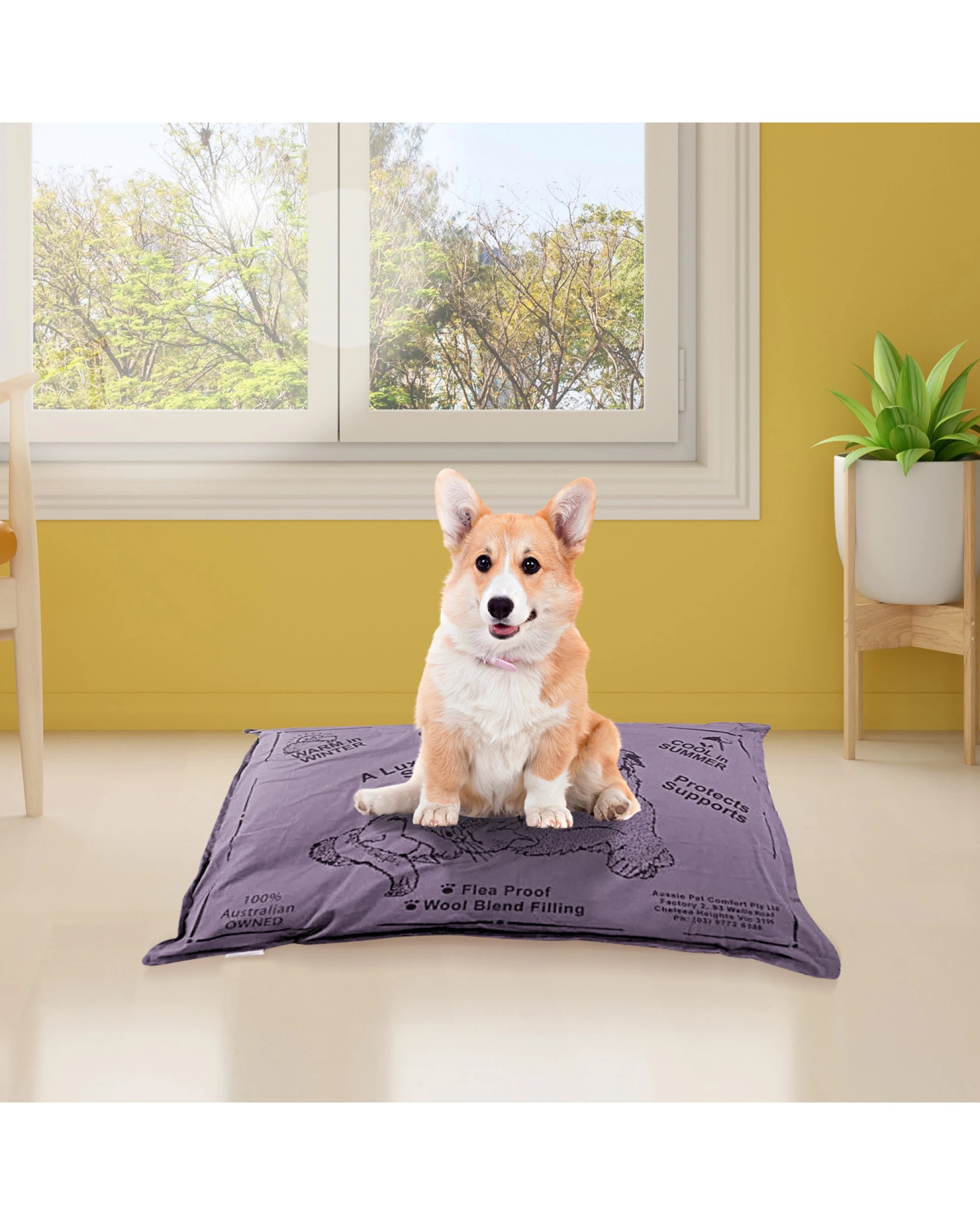 3 Aussie Made Comfy Pet Bed Futon Dog 74cm Wool Blend Small - Dusk, 3 of 3